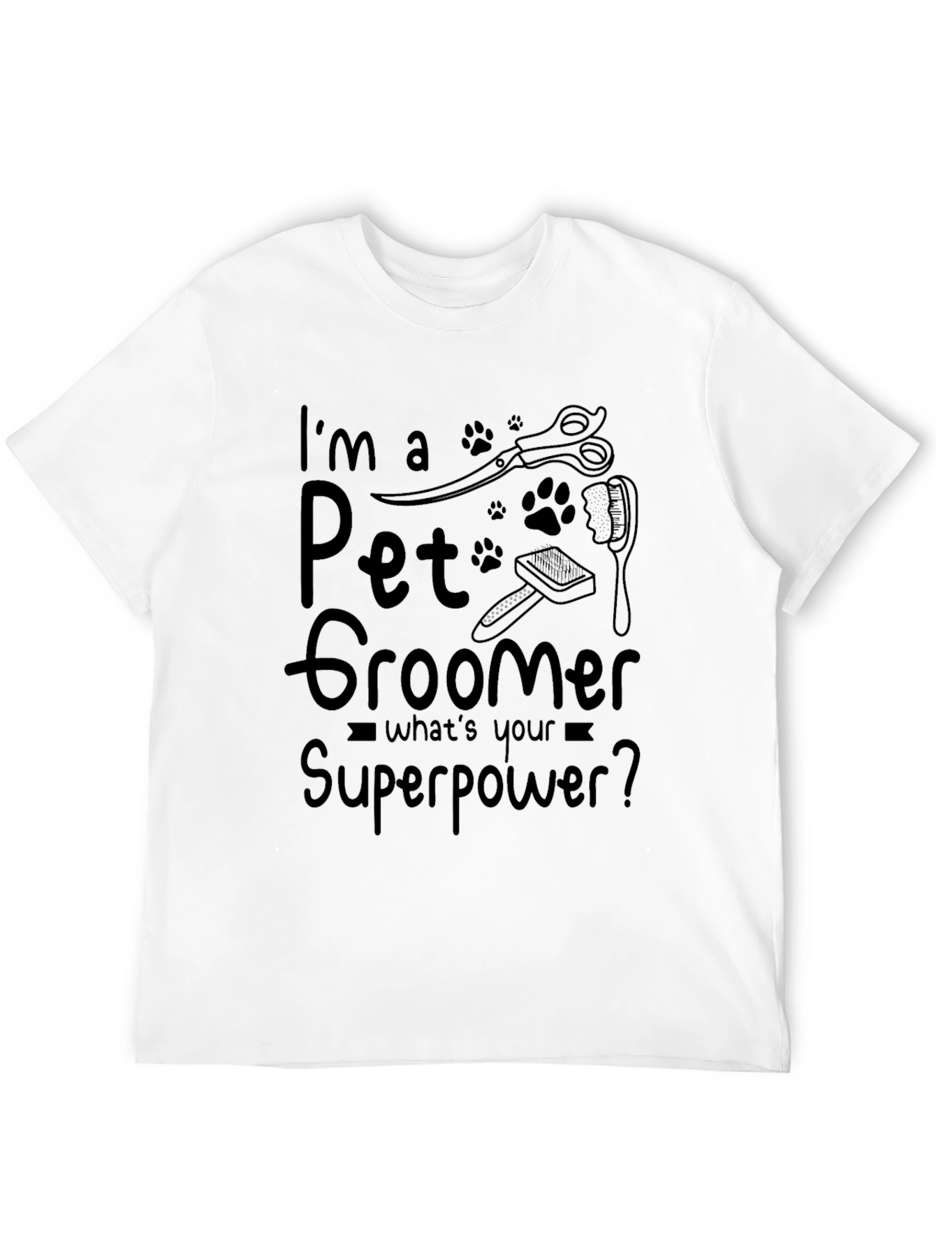 Pet Groomer Superpower Black T-Shirt