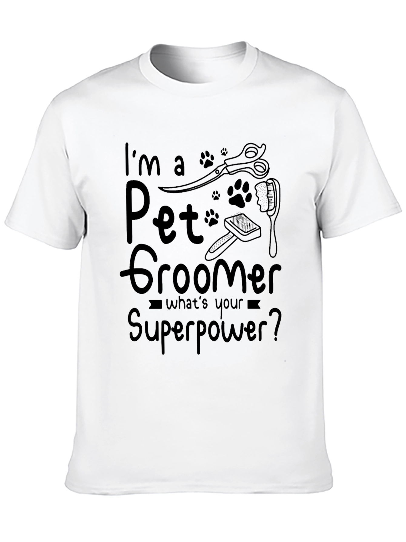 Pet Groomer Superpower Black T-Shirt