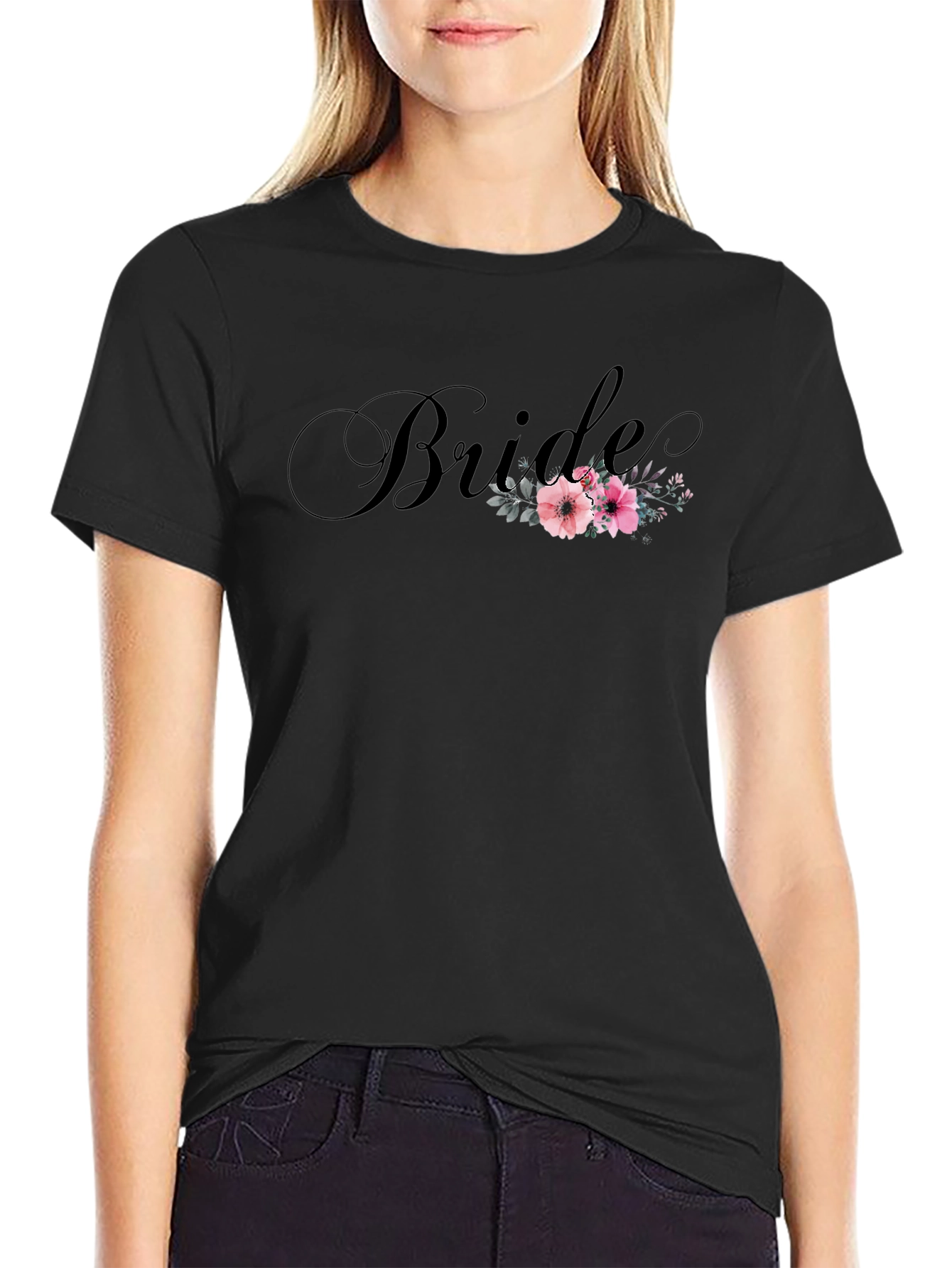 Bride Floral T-Shirt - Elegant Wedding Tee