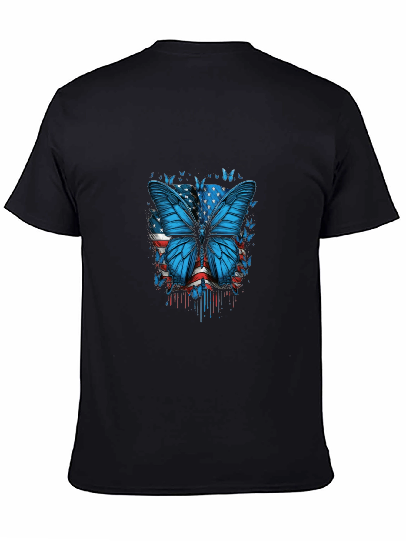 Butterfly American Flag Graphic T-Shirt