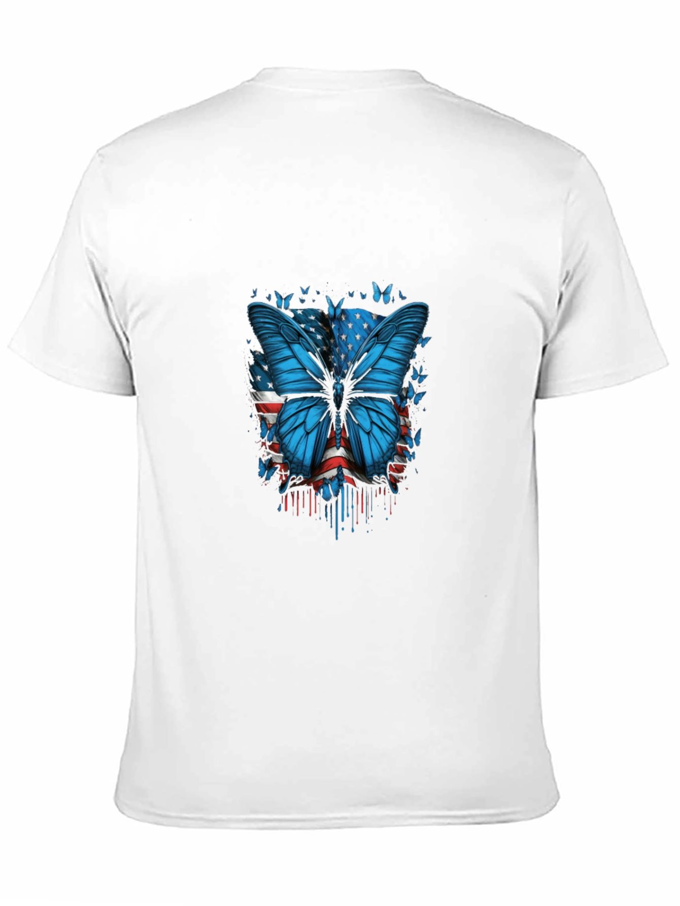 Butterfly American Flag Graphic T-Shirt