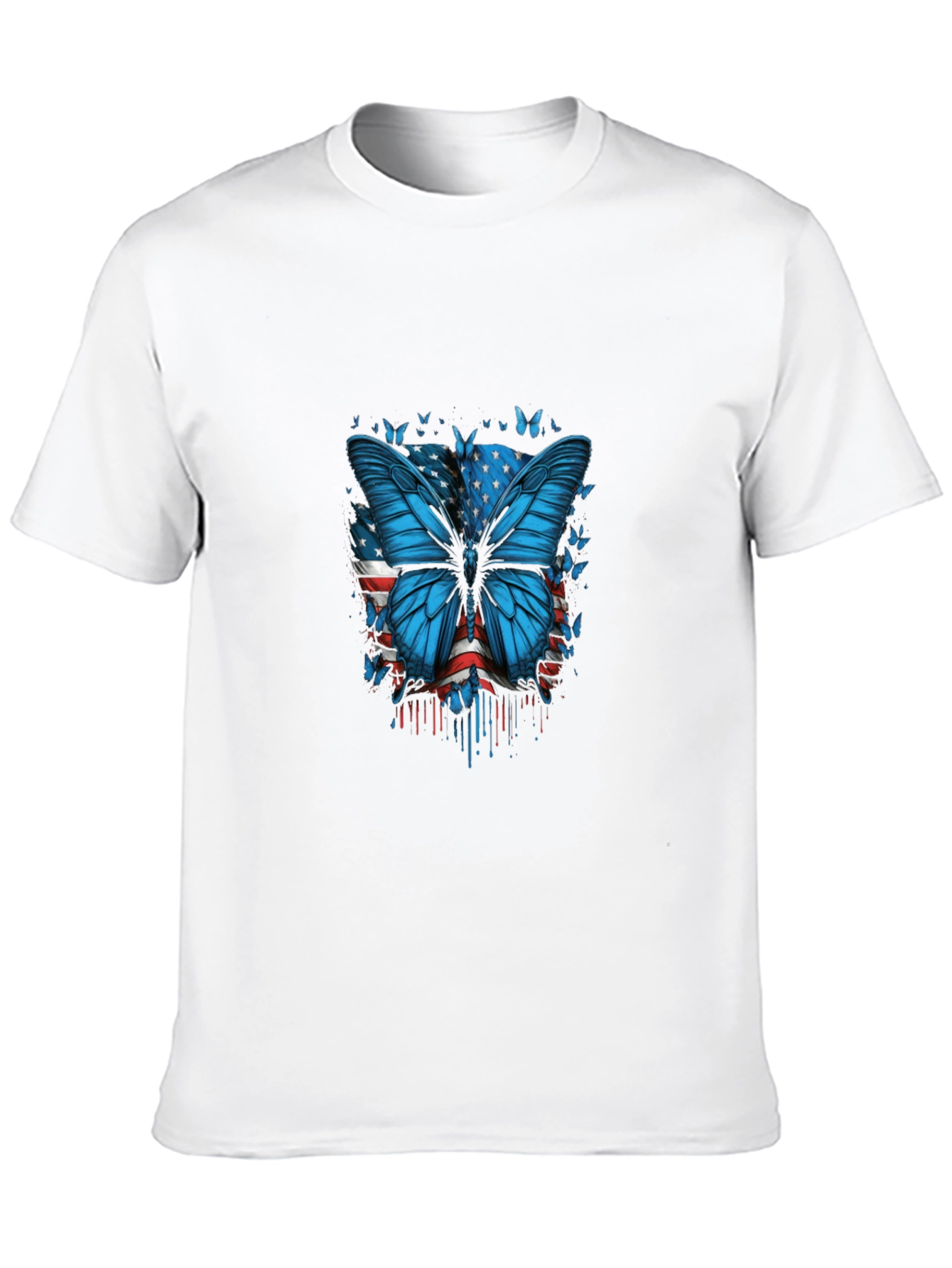 Butterfly American Flag Graphic T-Shirt