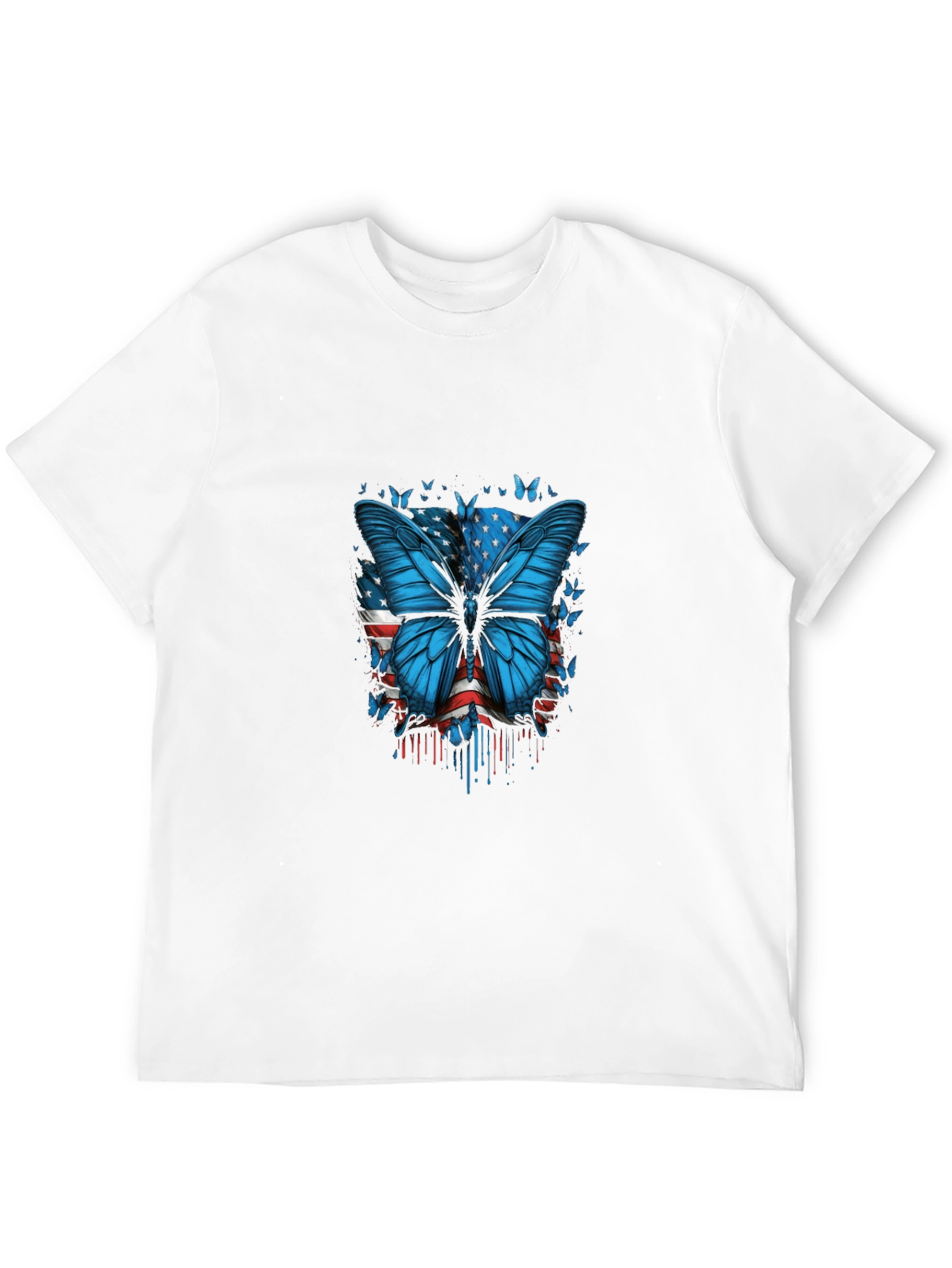 Butterfly American Flag Graphic T-Shirt
