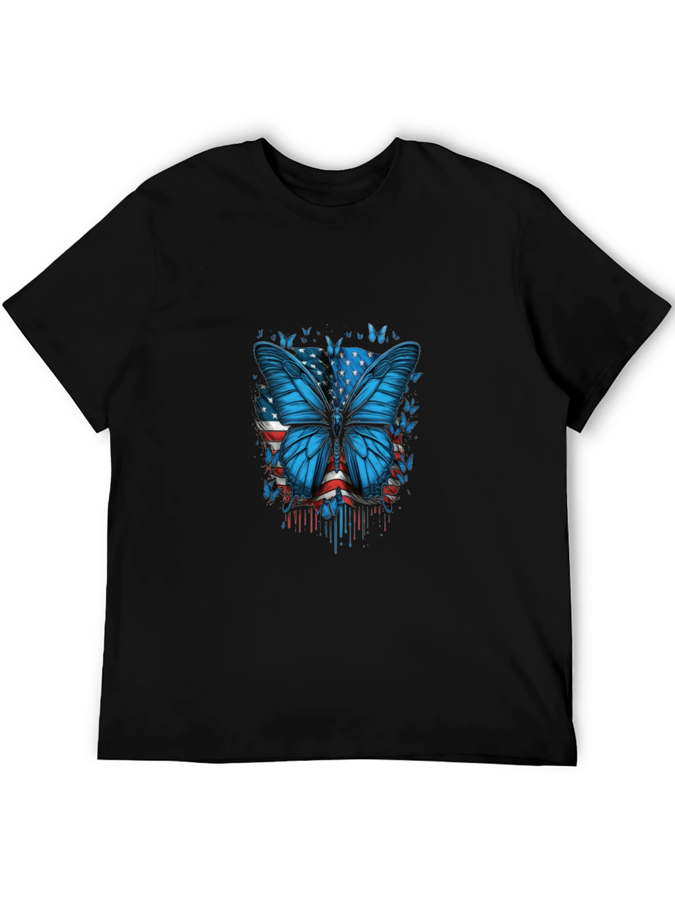 Butterfly American Flag Graphic T-Shirt