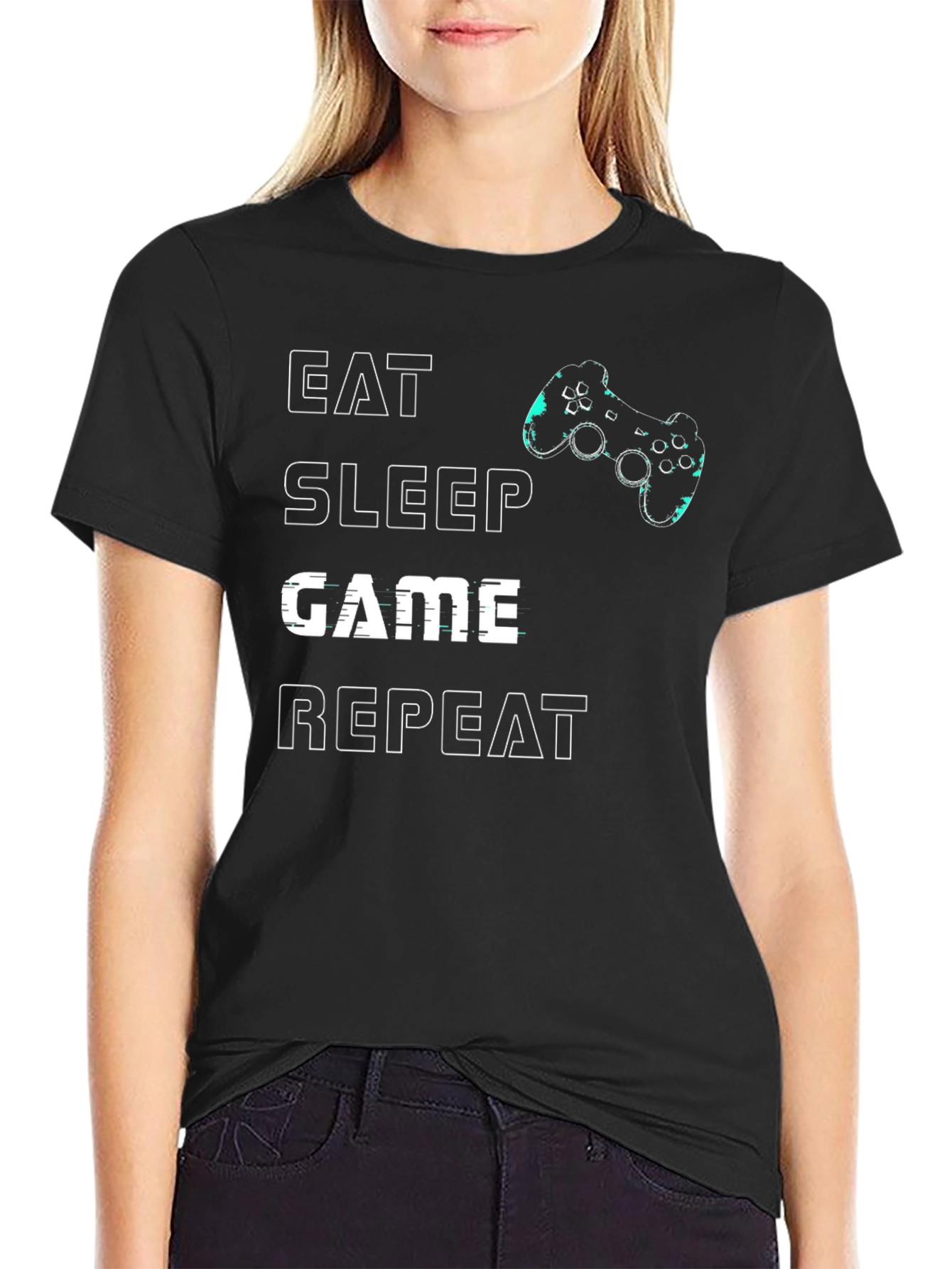 Eat Sleep Game Repeat Graphic Tee