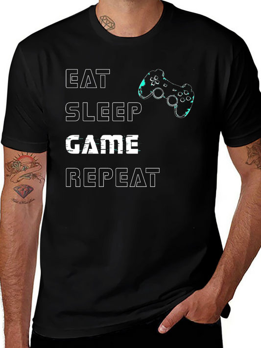 Eat Sleep Game Repeat Graphic Tee