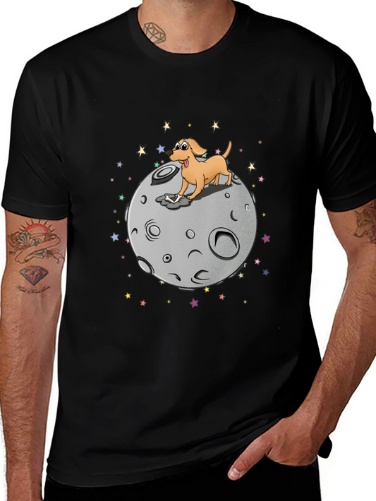 Dog on Moon Graphic T-Shirt
