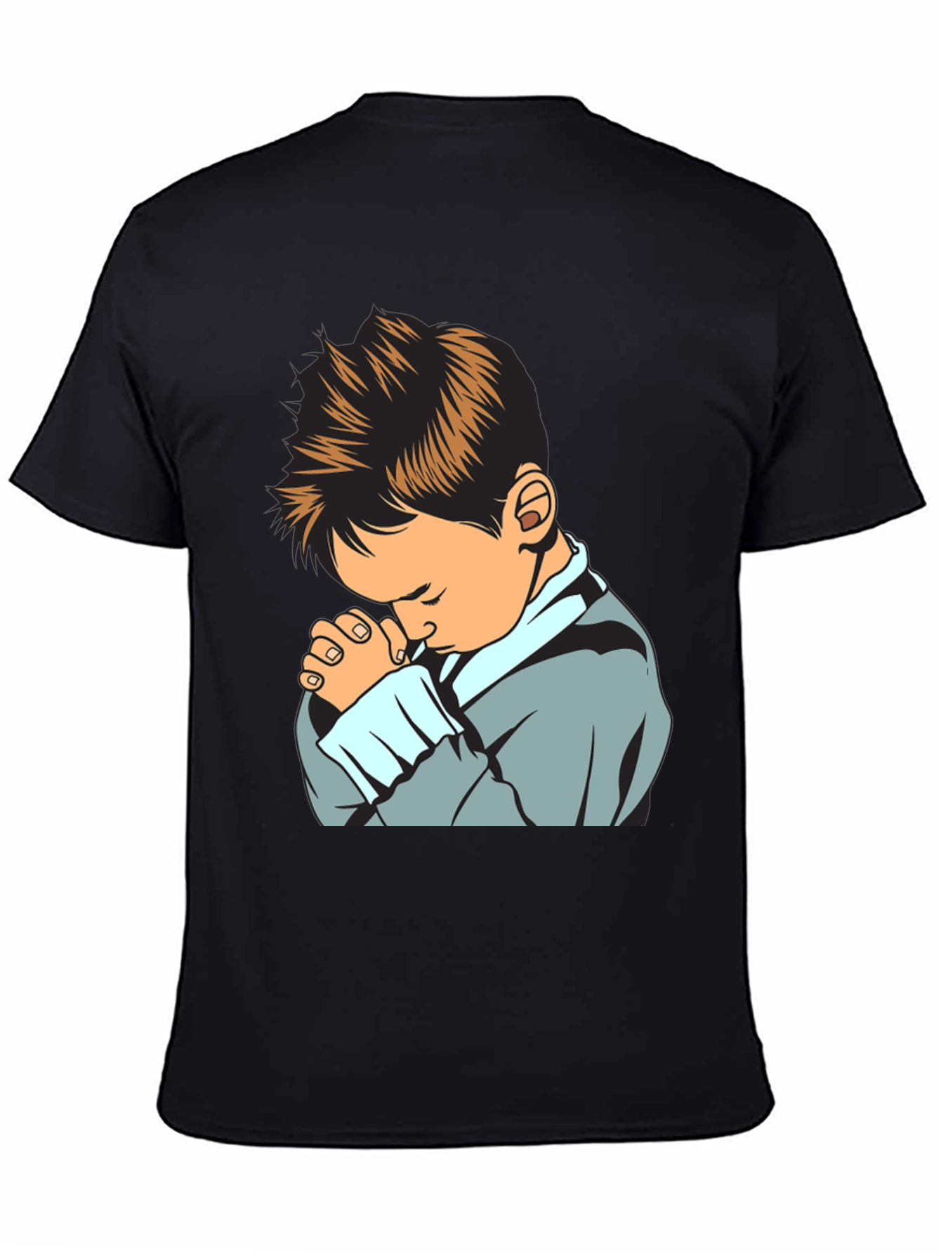Praying Boy Graphic Tee - Soft Cotton Blend