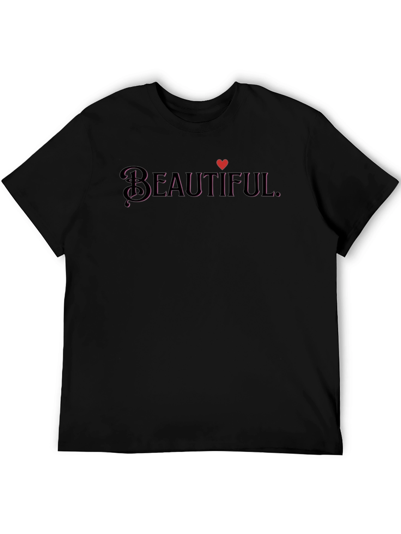 Beautiful Heart Graphic Black T-Shirt