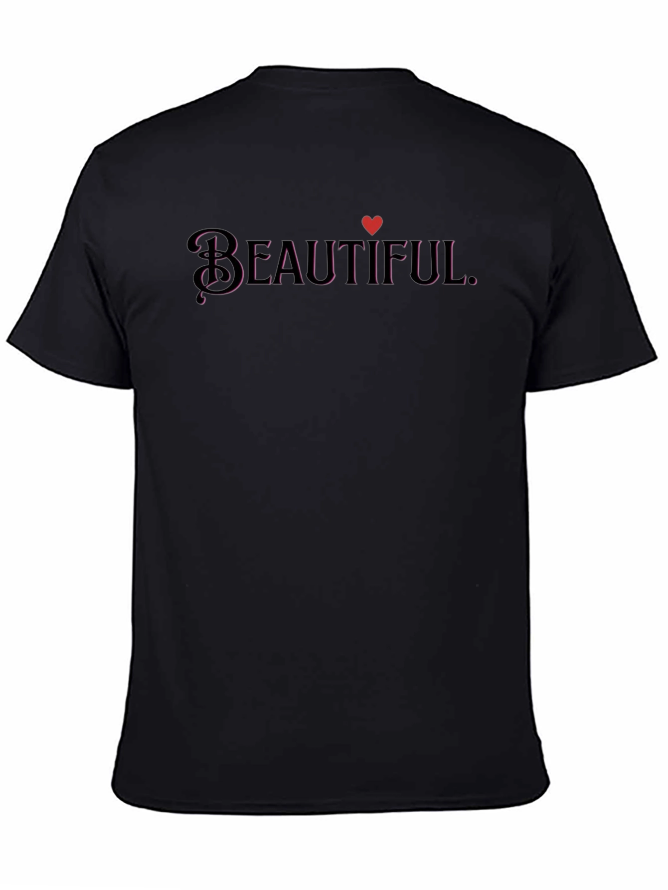 Beautiful Heart Graphic Black T-Shirt