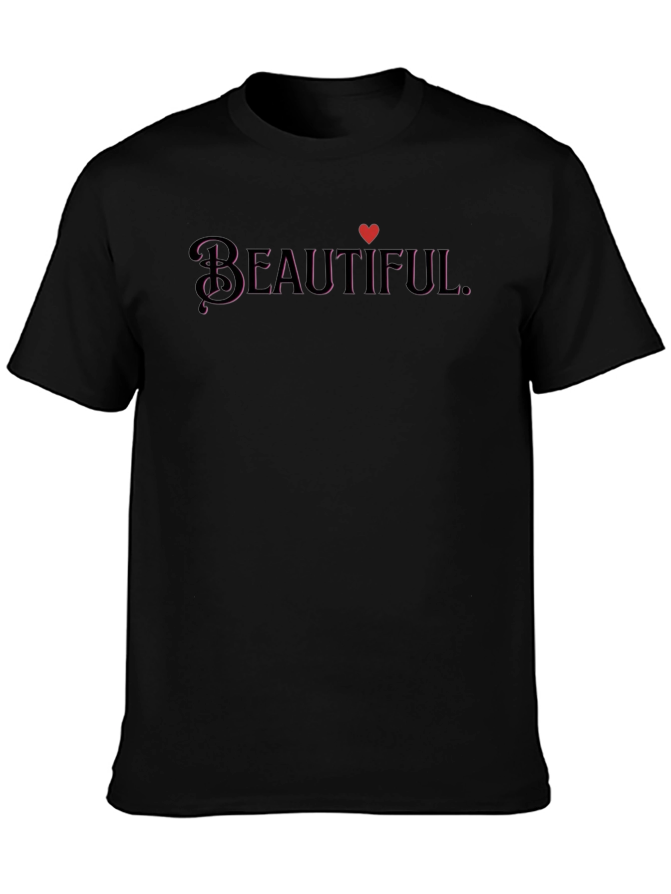 Beautiful Heart Graphic Black T-Shirt