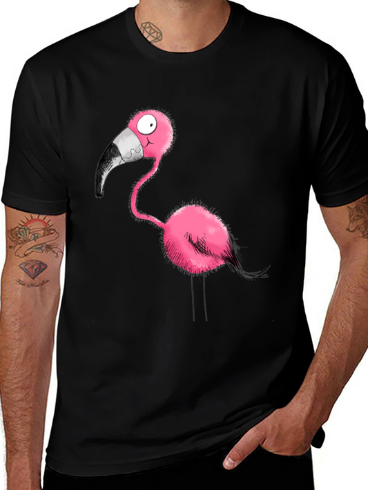 Cartoon Flamingo Graphic Tee - Fun & Unique!
