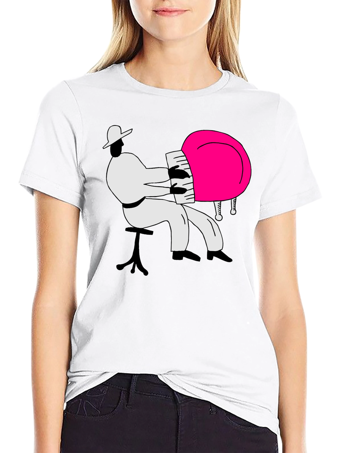 Piano Player Graphic Tee - Cool Musician Design T-Shirt