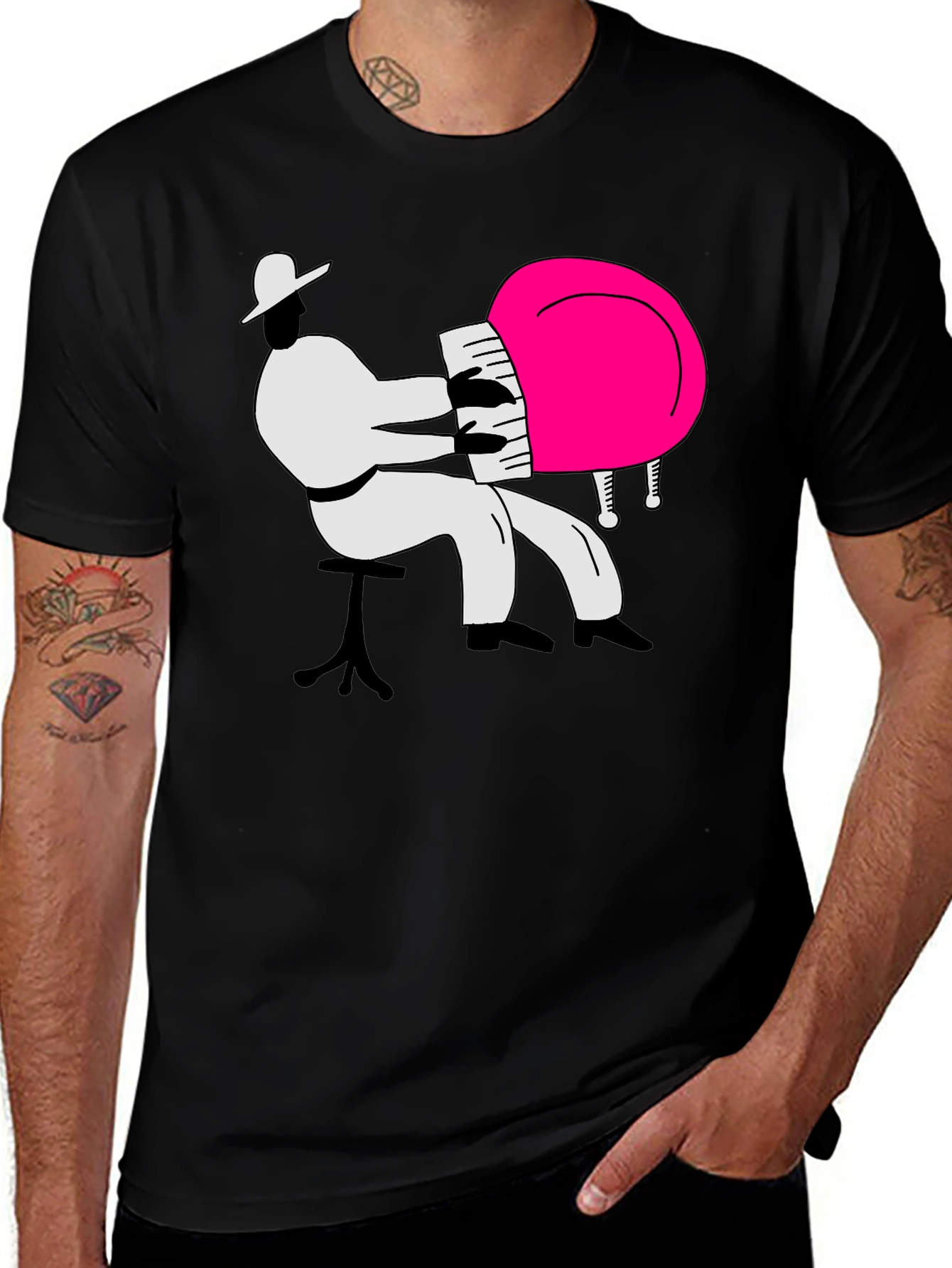 Piano Player Graphic Tee - Cool Musician Design T-Shirt