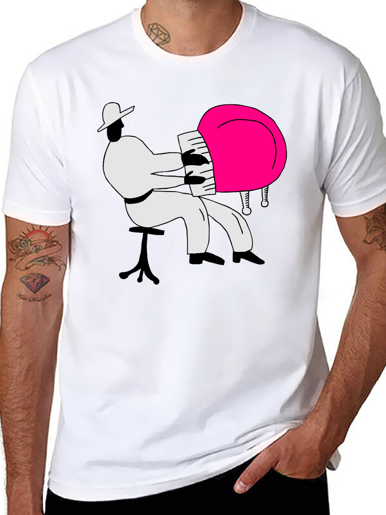 Piano Player Graphic Tee - Cool Musician Design T-Shirt