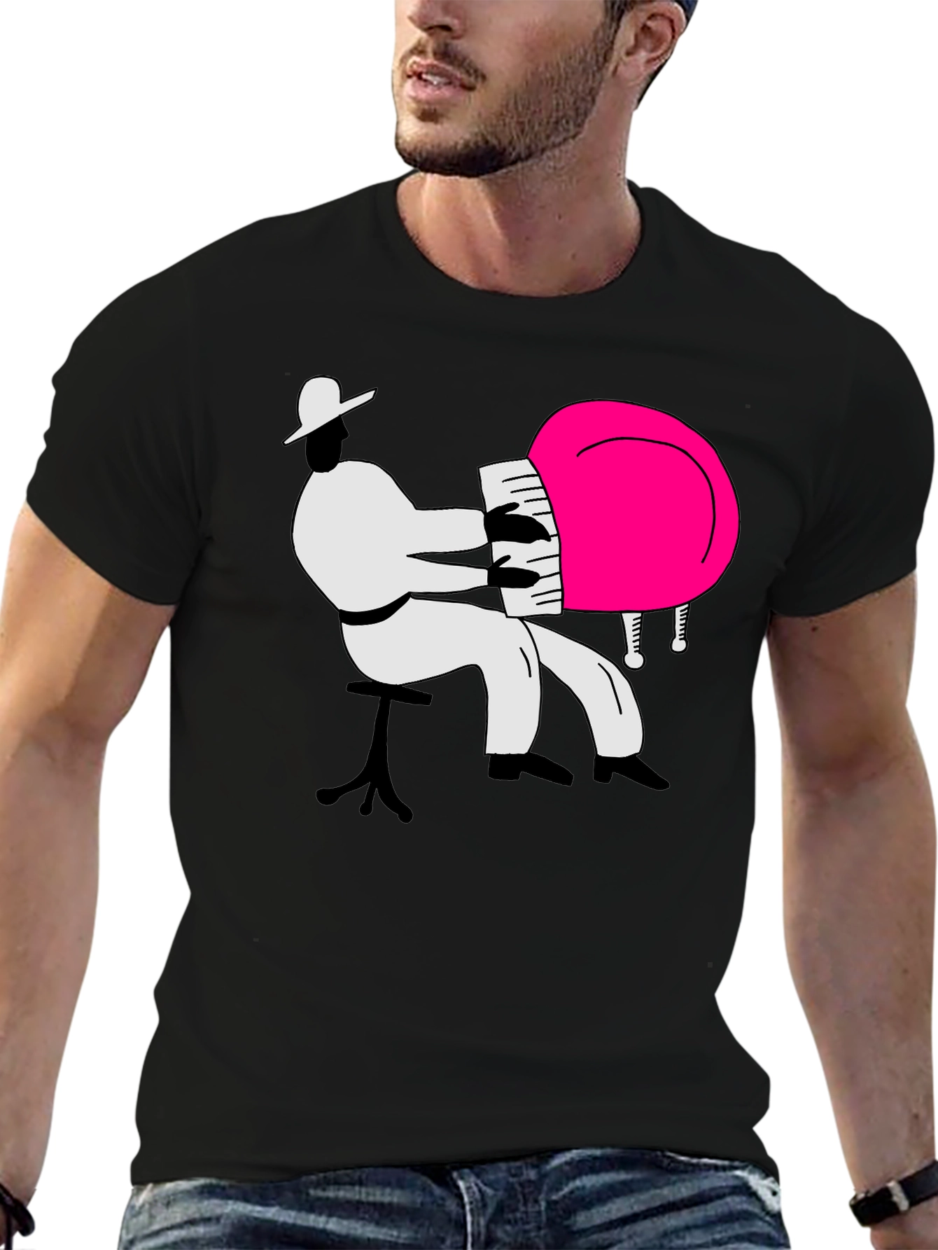Piano Player Graphic Tee - Cool Musician Design T-Shirt
