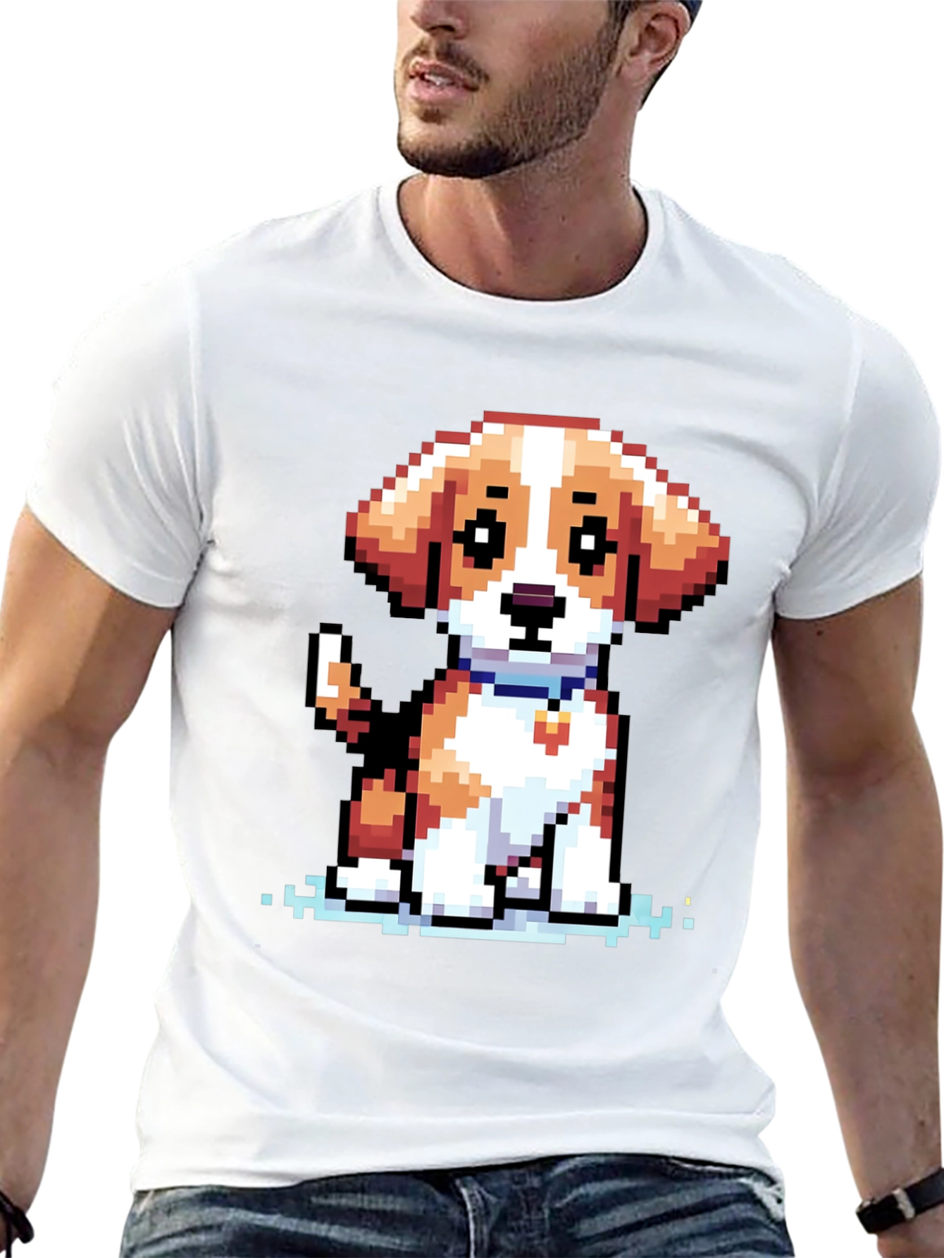 Pixel Dog T-Shirt - Cute 8-bit Puppy Design
