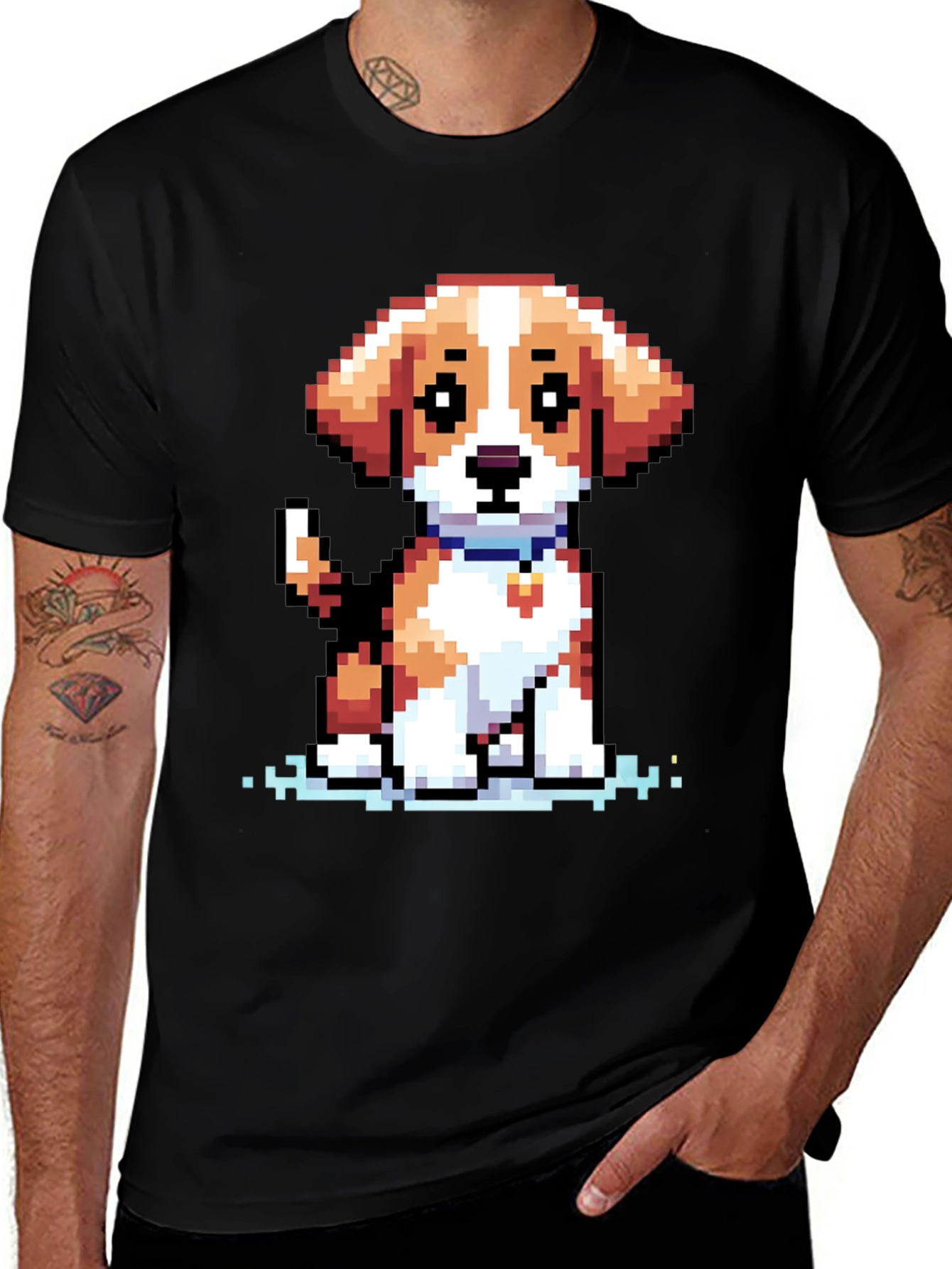 Pixel Dog T-Shirt - Cute 8-bit Puppy Design