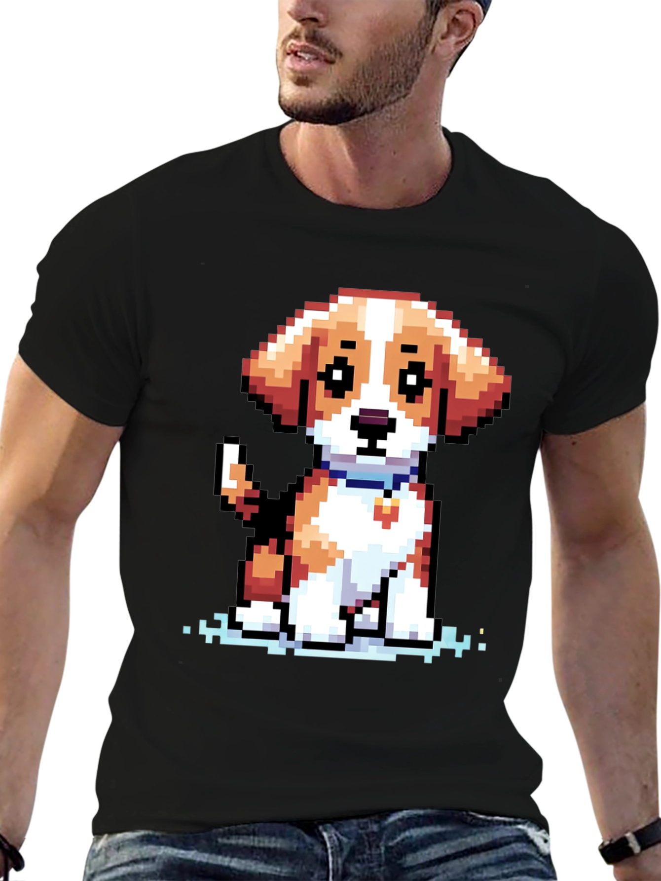 Pixel Dog T-Shirt - Cute 8-bit Puppy Design
