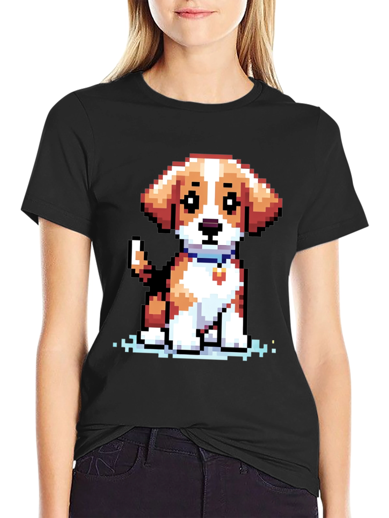 Pixel Dog T-Shirt - Cute 8-bit Puppy Design