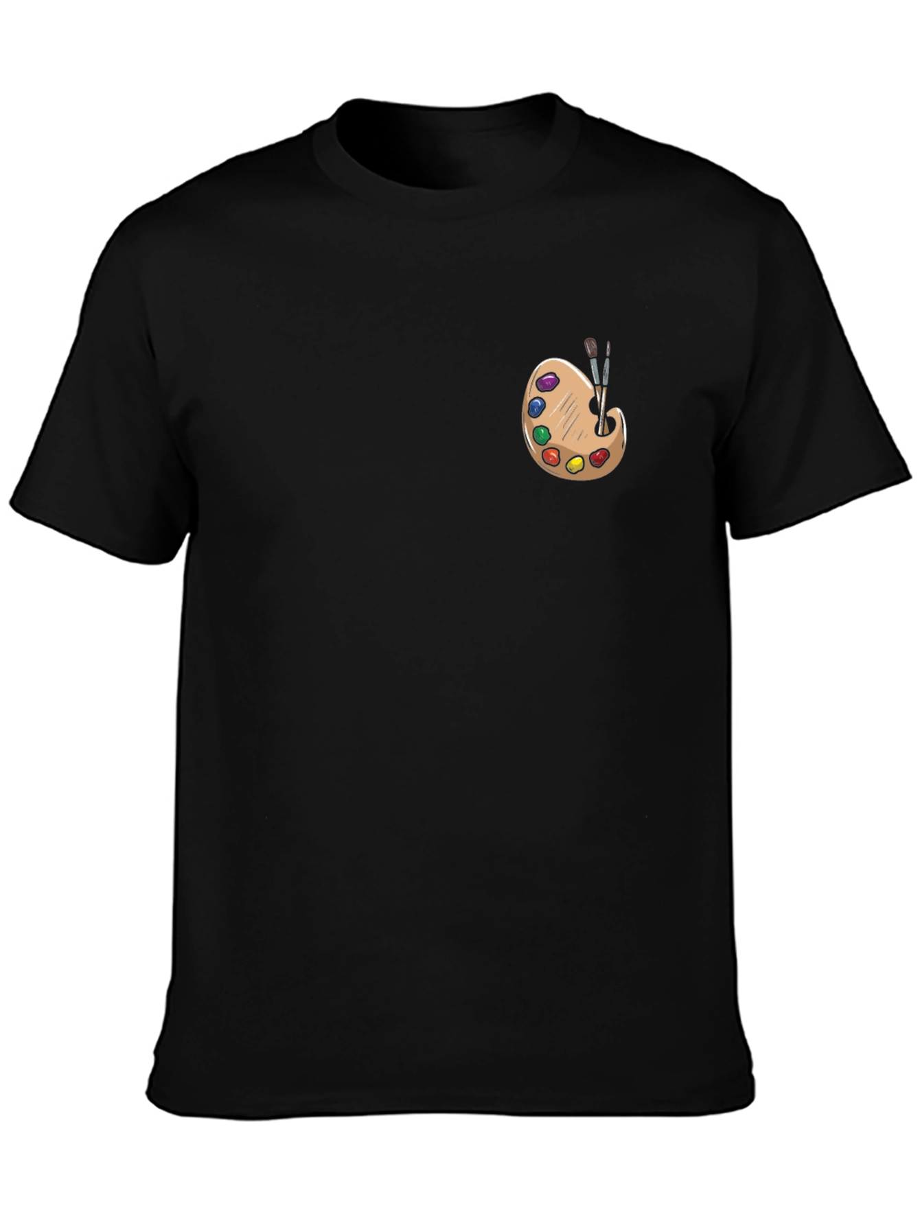 Artist Palette Graphic Tee - Black Cotton T-Shirt