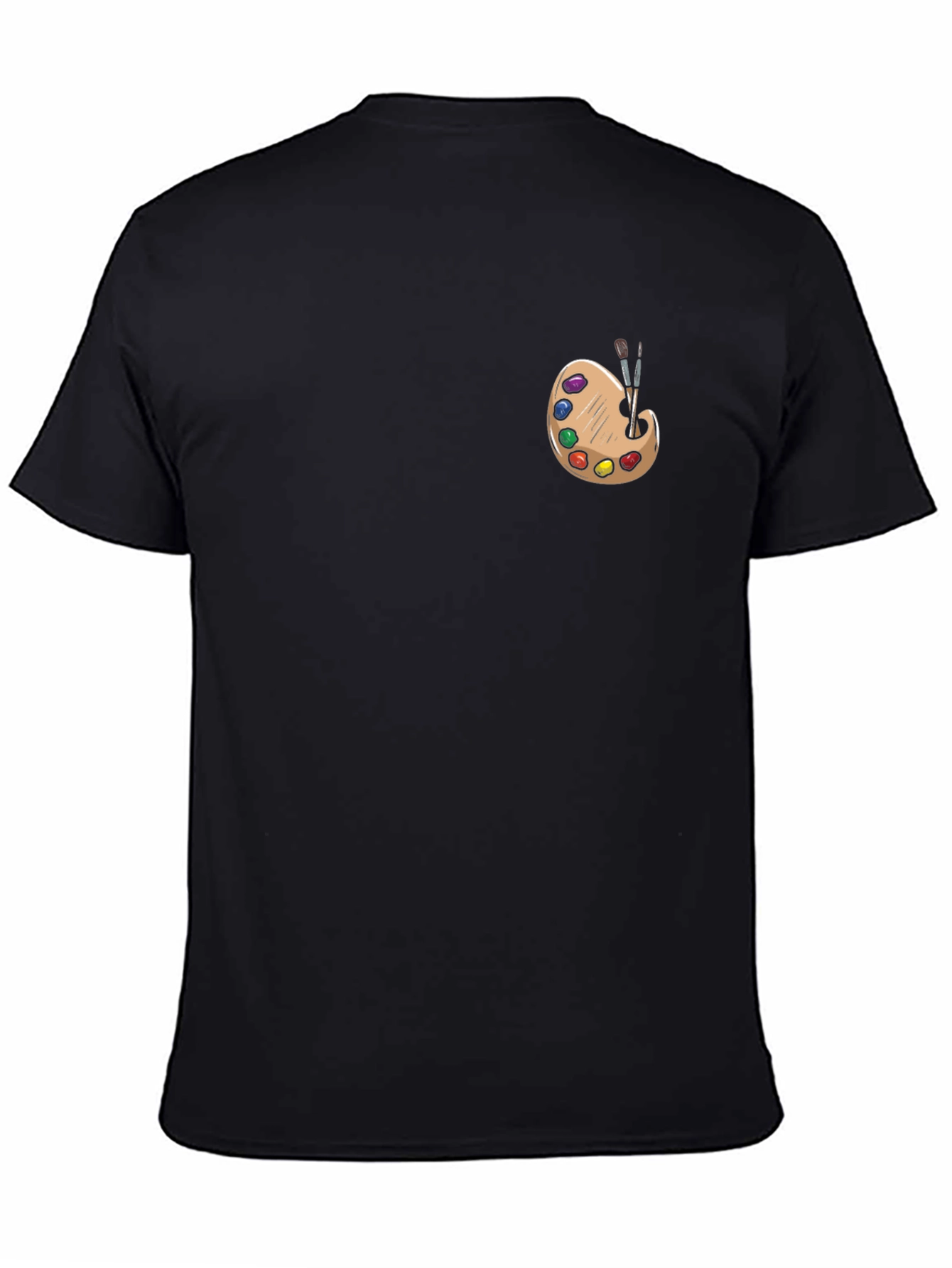 Artist Palette Graphic Tee - Black Cotton T-Shirt
