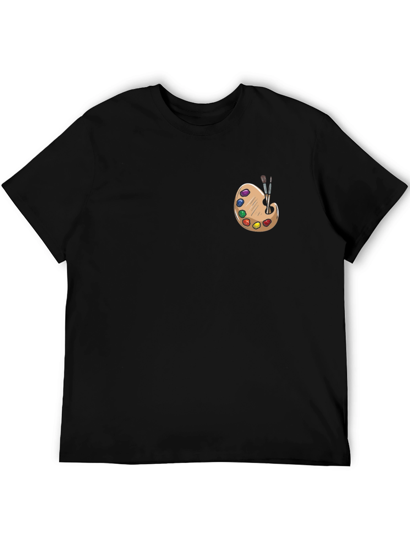 Artist Palette Graphic Tee - Black Cotton T-Shirt
