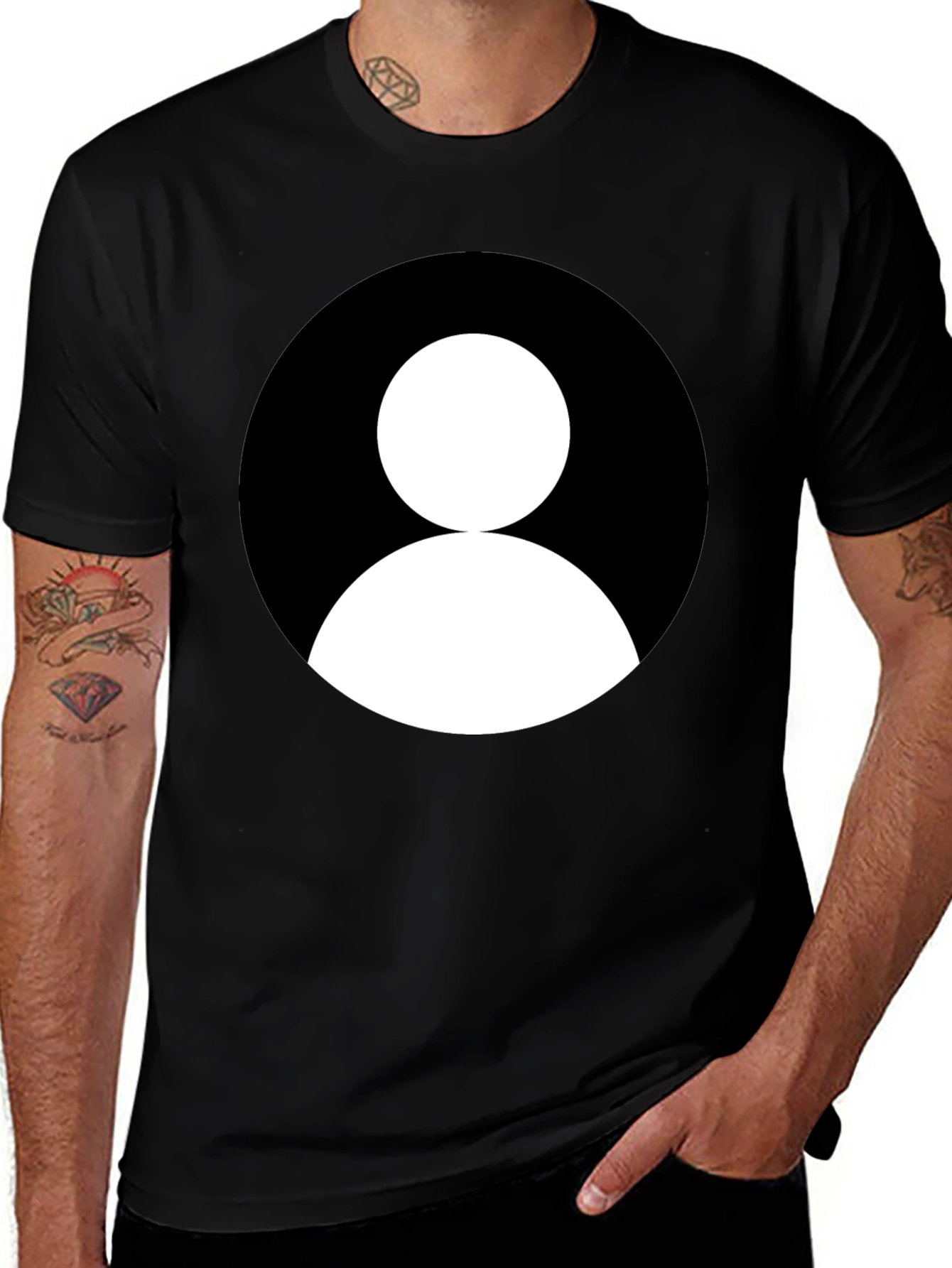 Minimalist Profile Black T-Shirt