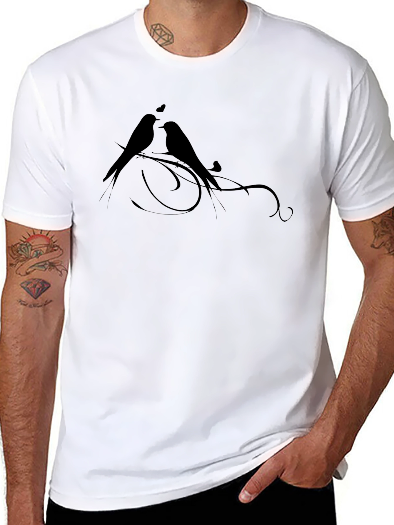 Love Birds Graphic Tee - Black