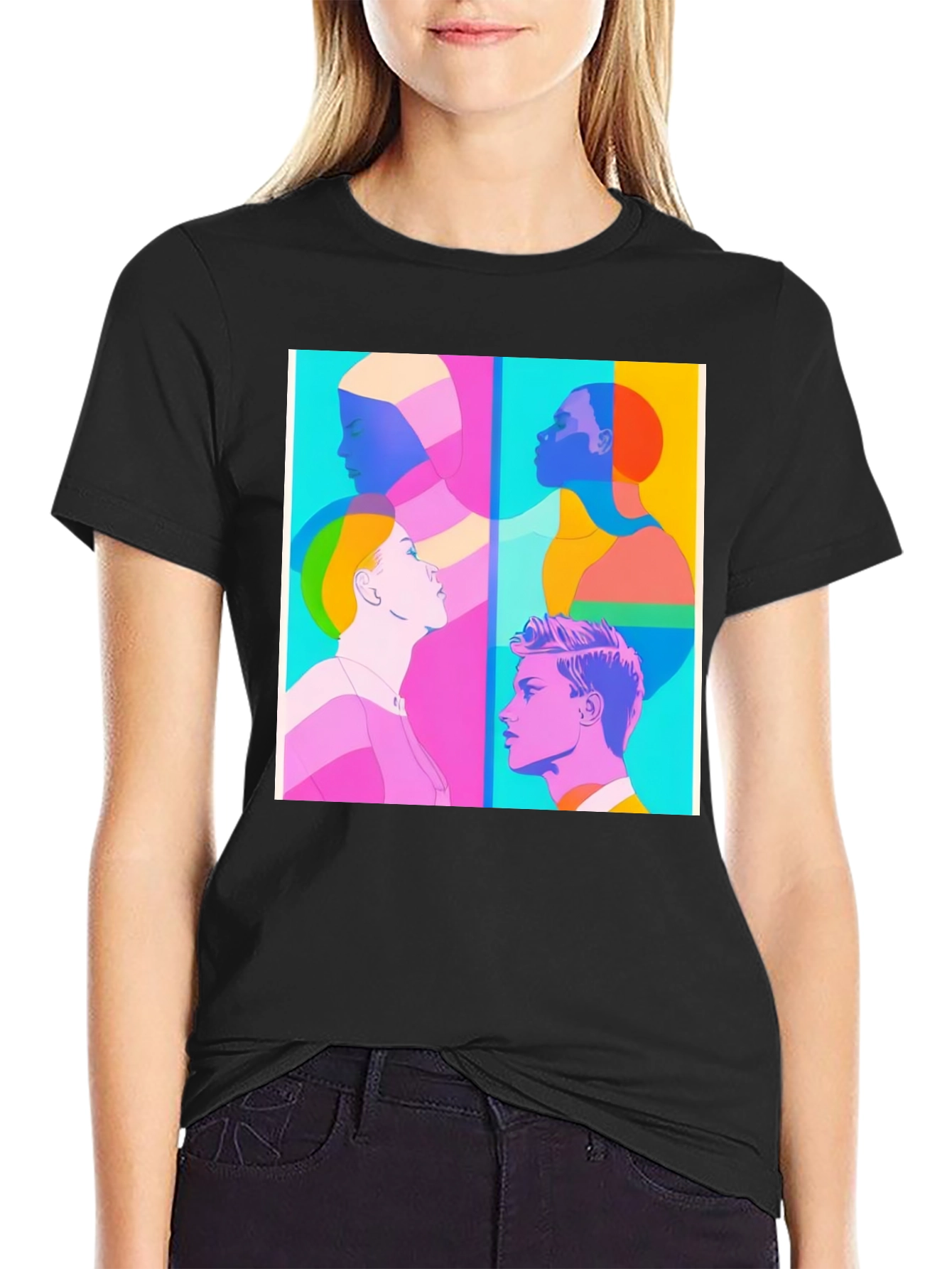 Modern Art Graphic Tee - Unisex Black T-Shirt