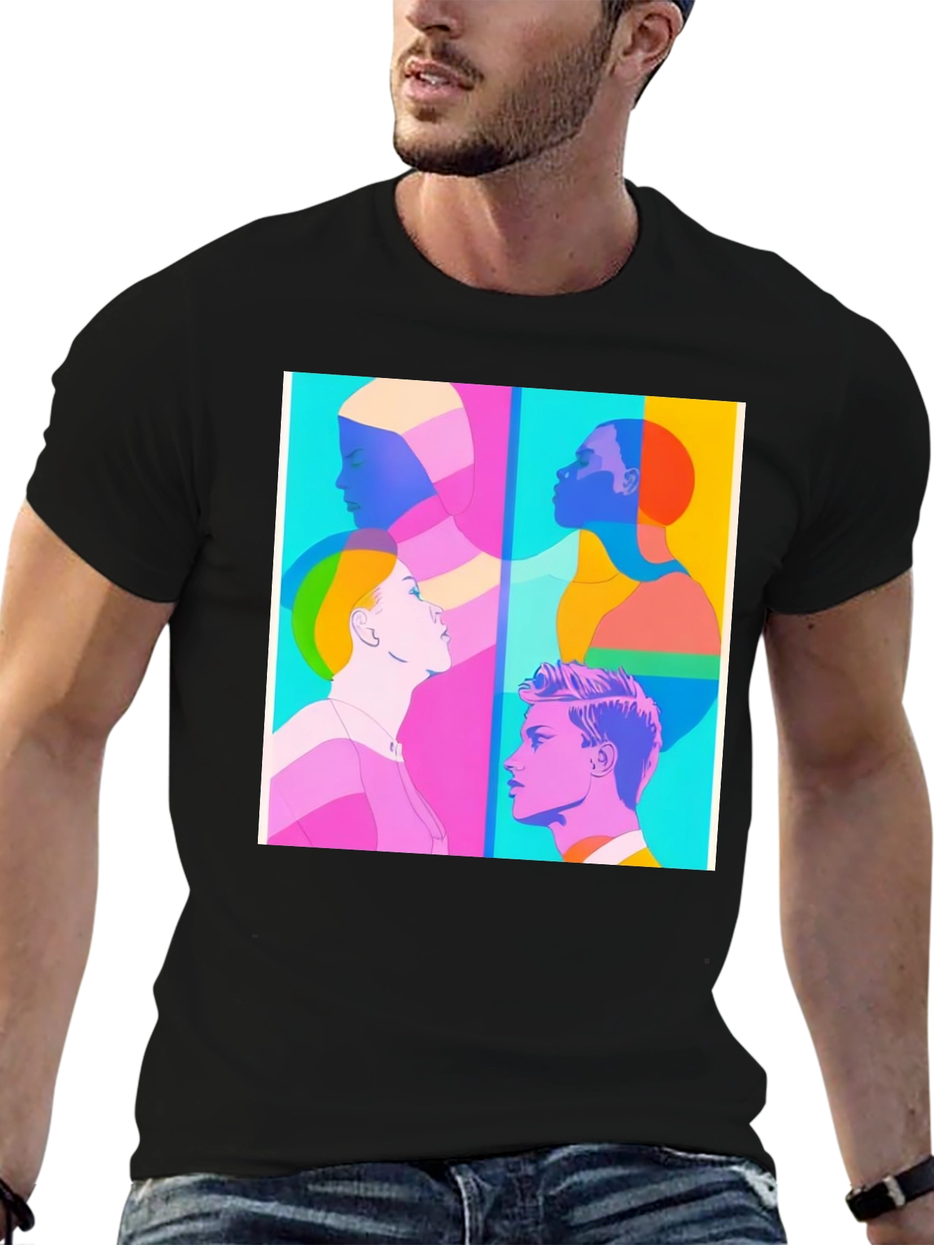 Modern Art Graphic Tee - Unisex Black T-Shirt