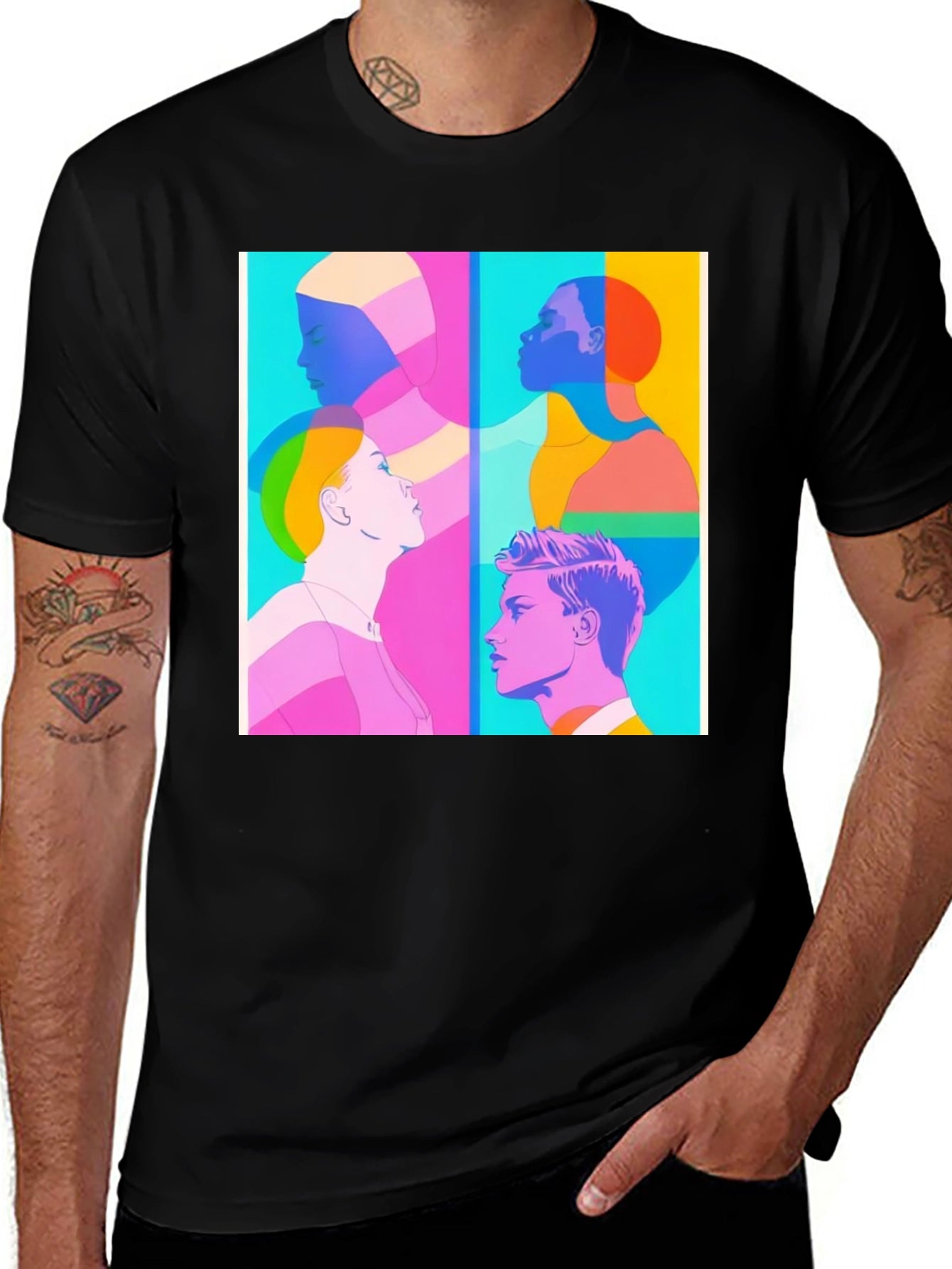 Modern Art Graphic Tee - Unisex Black T-Shirt