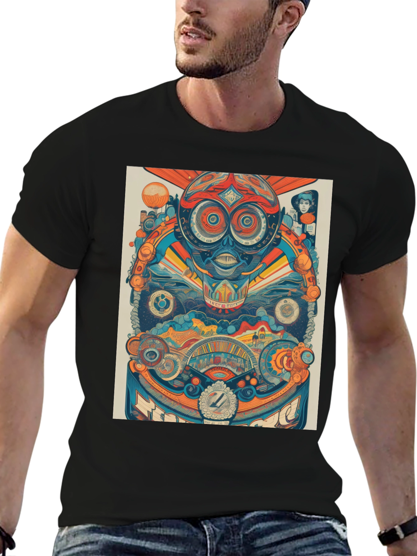 Psychedelic Graphic Print T-Shirt