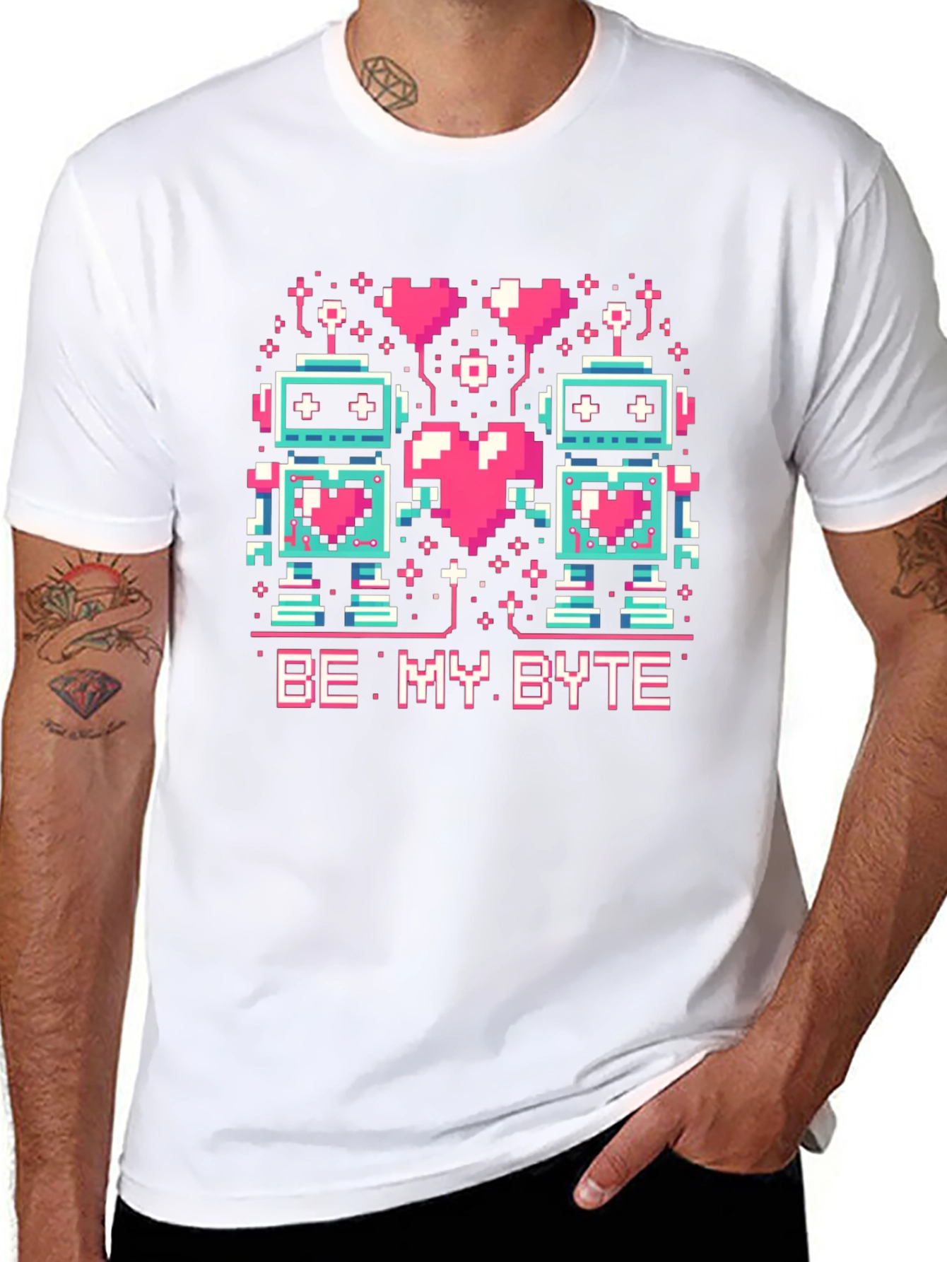 Be My Byte Robot Valentines Day T-Shirt