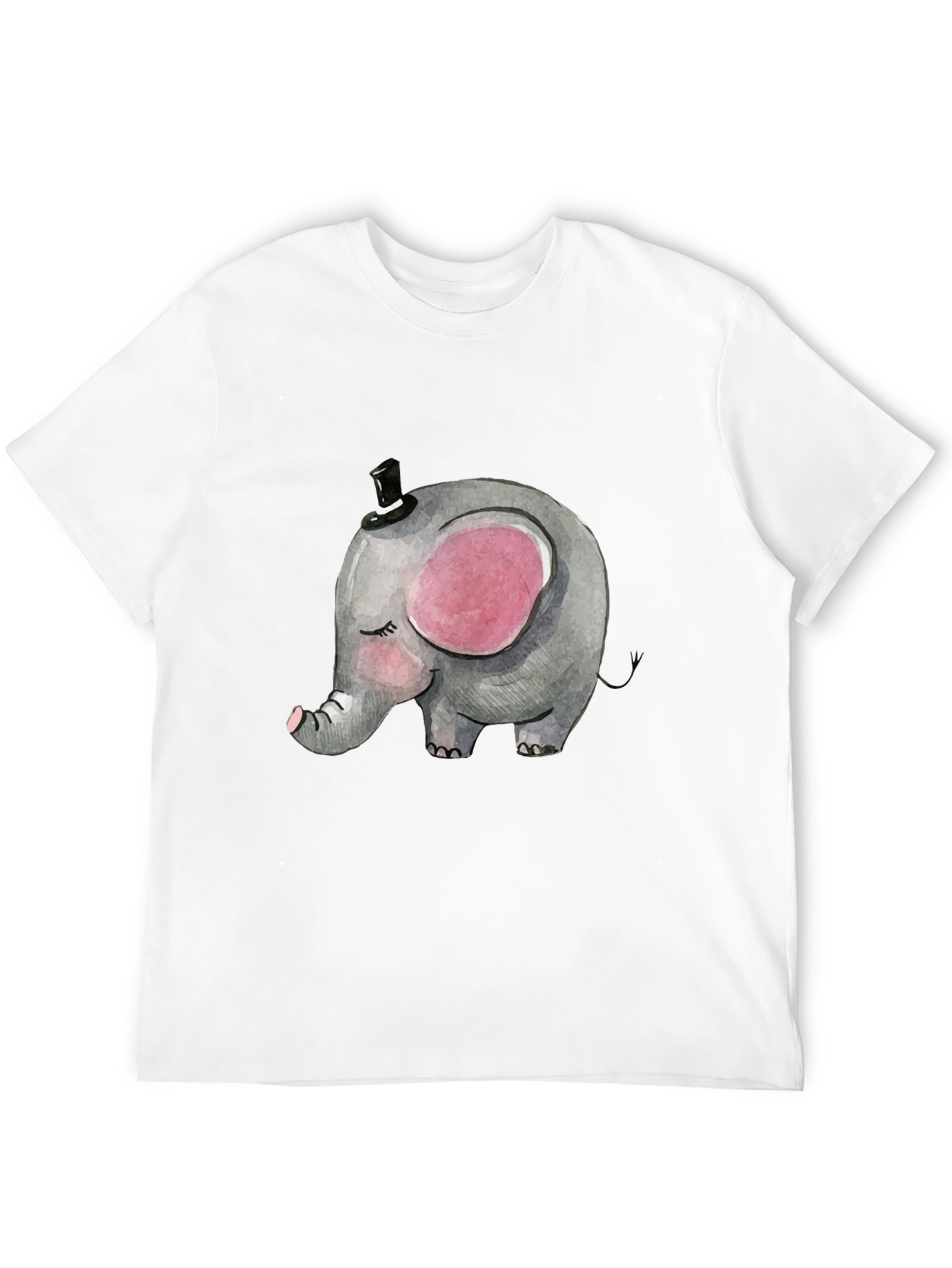 Elephant Top Hat Graphic T-Shirt