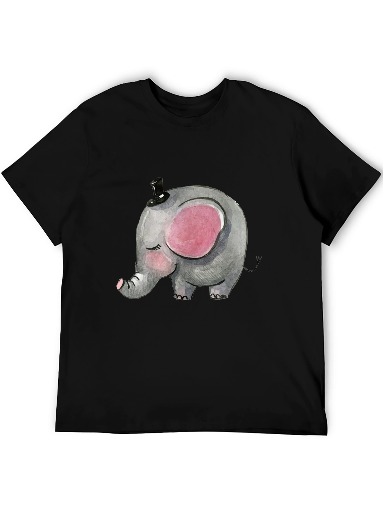 Elephant Top Hat Graphic T-Shirt