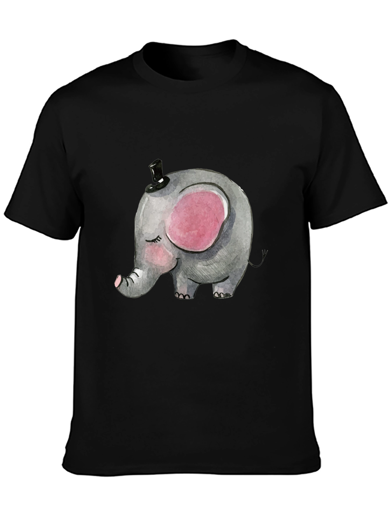 Elephant Top Hat Graphic T-Shirt