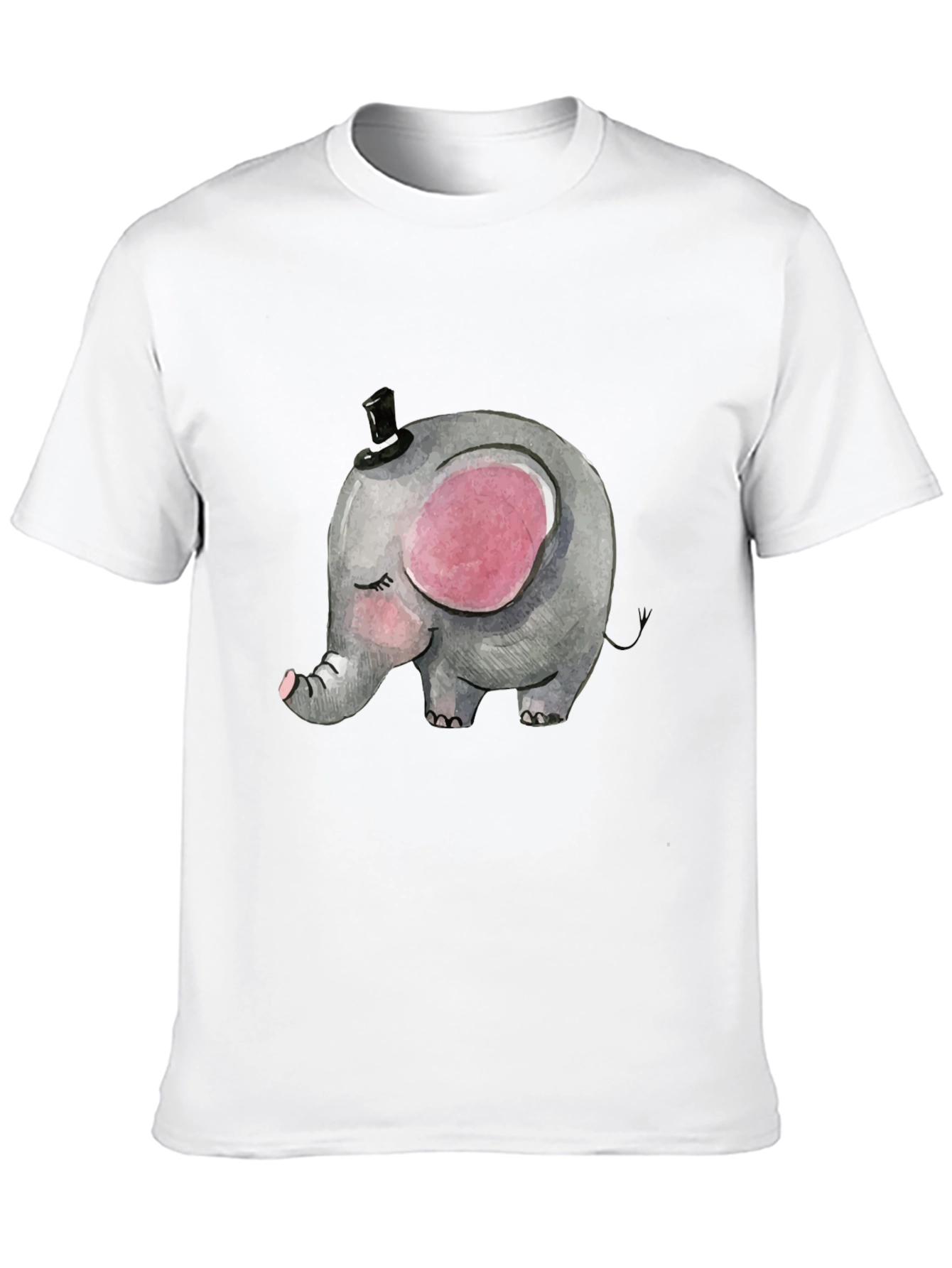 Elephant Top Hat Graphic T-Shirt