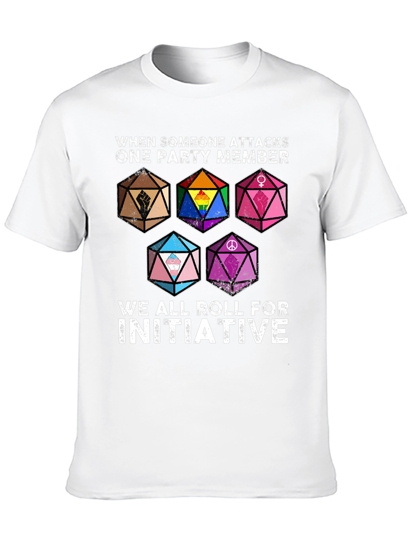 RPG Pride Dice T-Shirt - Roll for Initiative!
