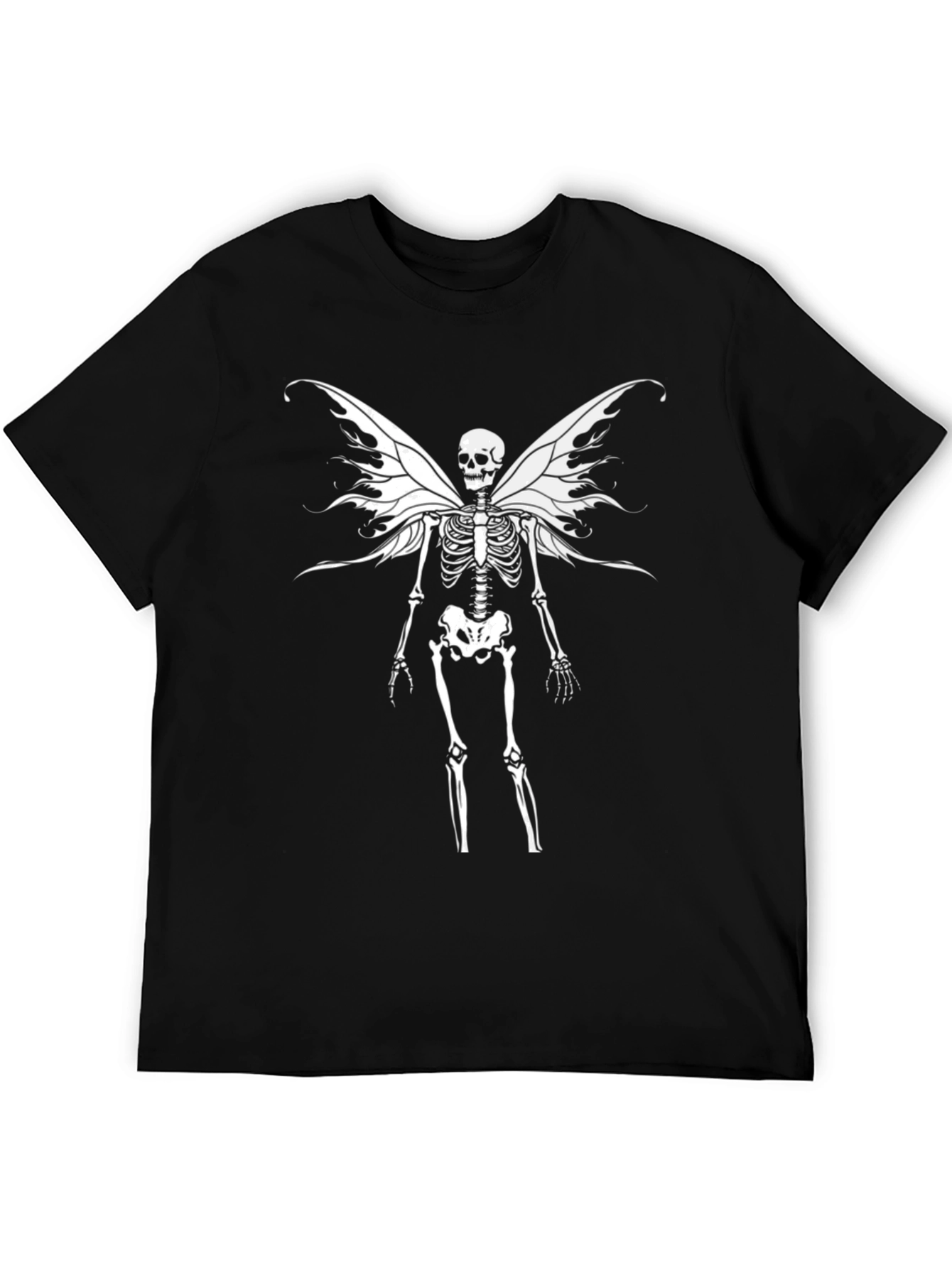 Skeleton Fairy Wings Graphic T-Shirt