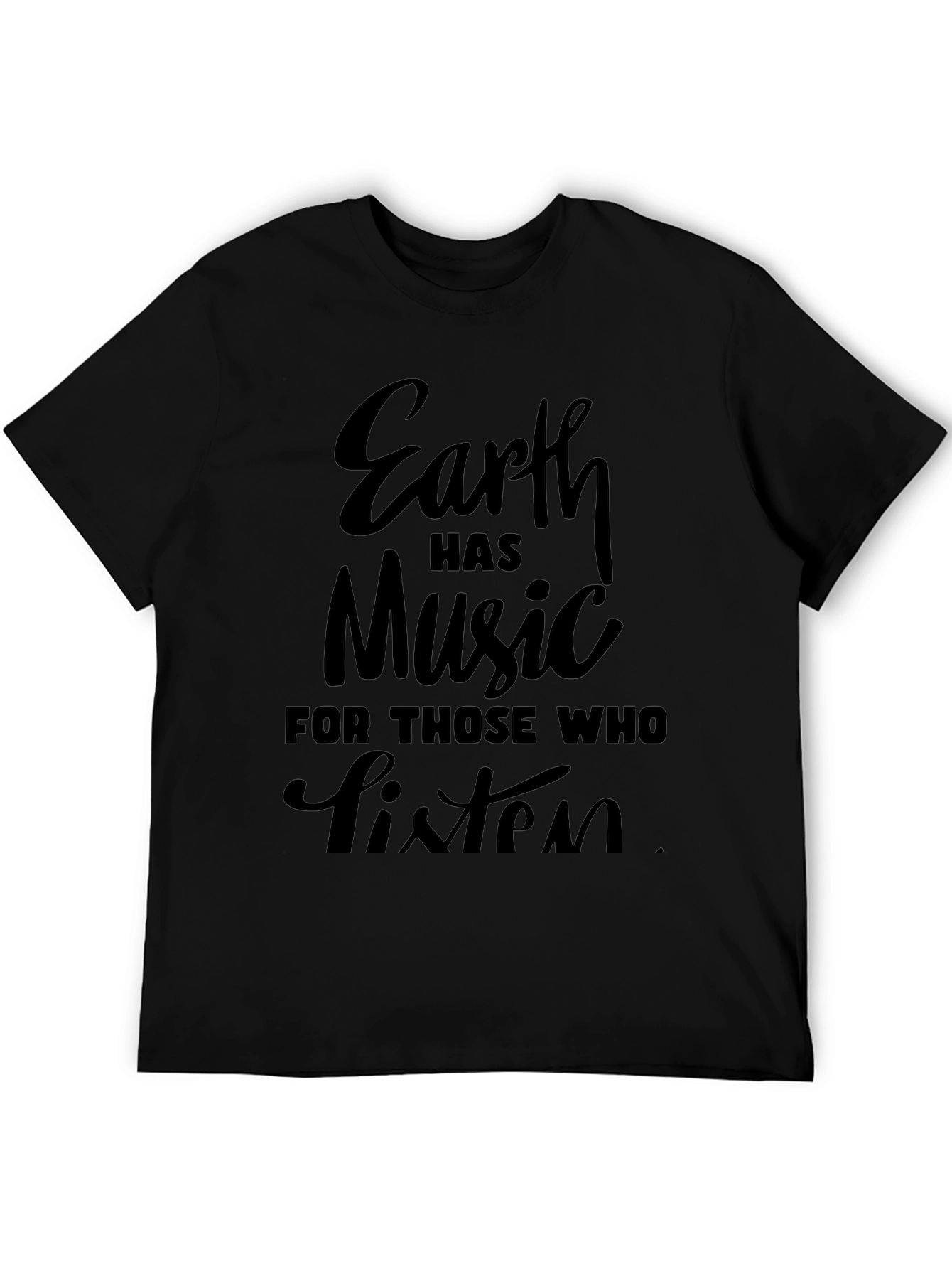 Earth Has Music T-Shirt - Stylish Black Tee