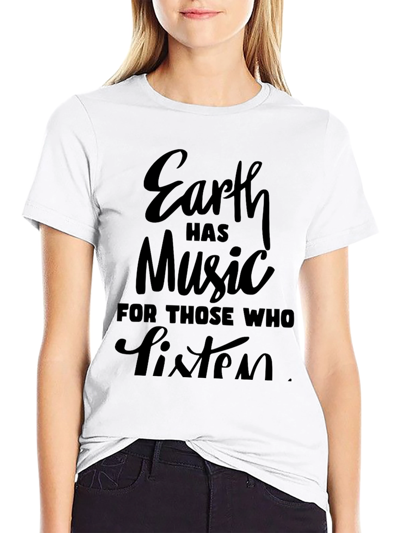 Earth Has Music T-Shirt - Stylish Black Tee