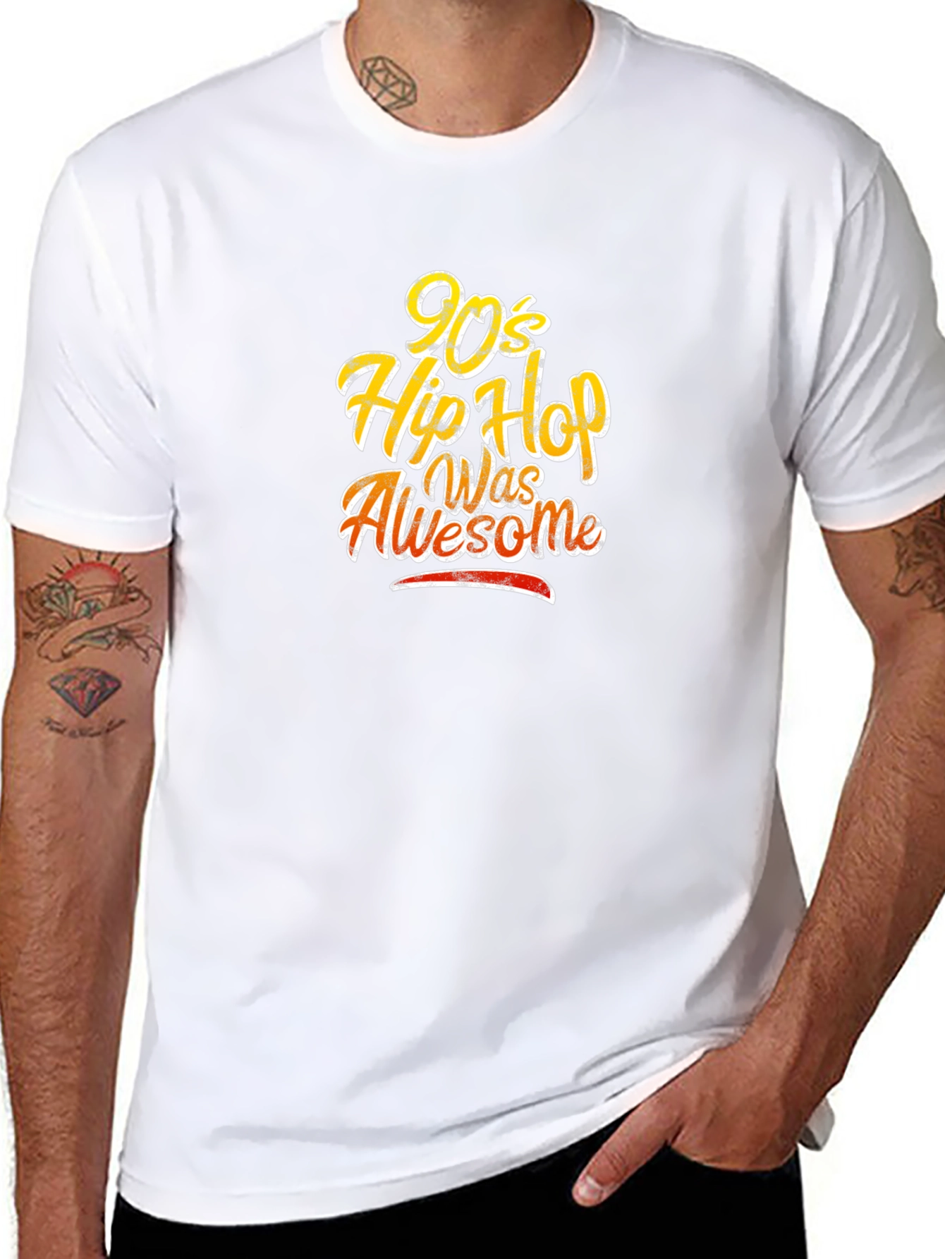 90s Hip Hop Was Awesome Black T-Shirt