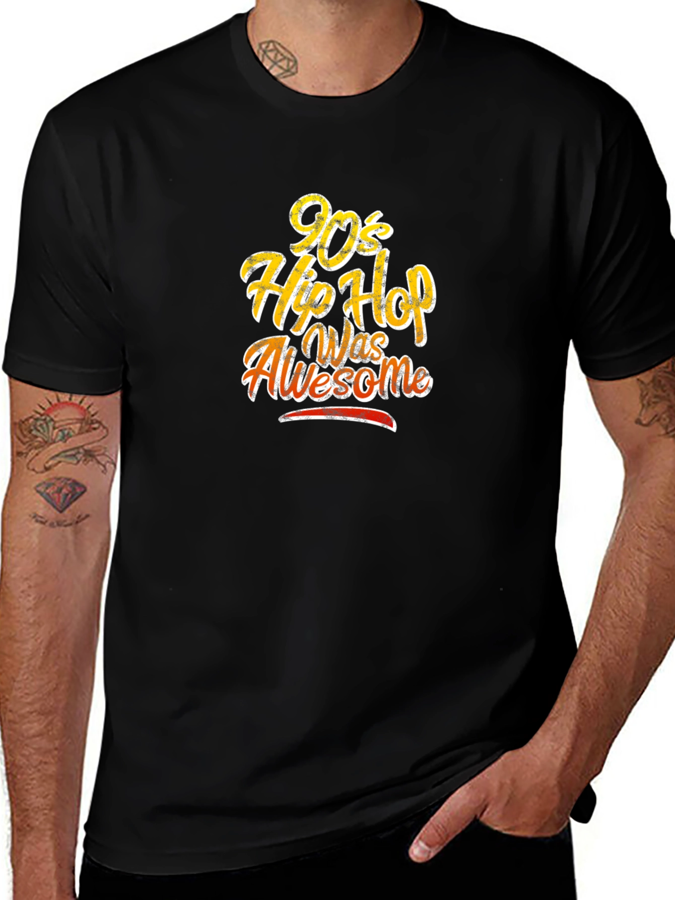 90s Hip Hop Was Awesome Black T-Shirt
