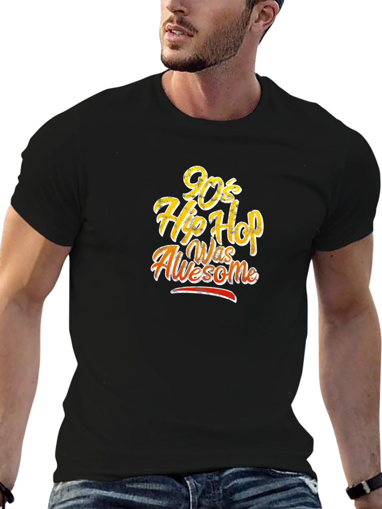 90s Hip Hop Was Awesome Black T-Shirt