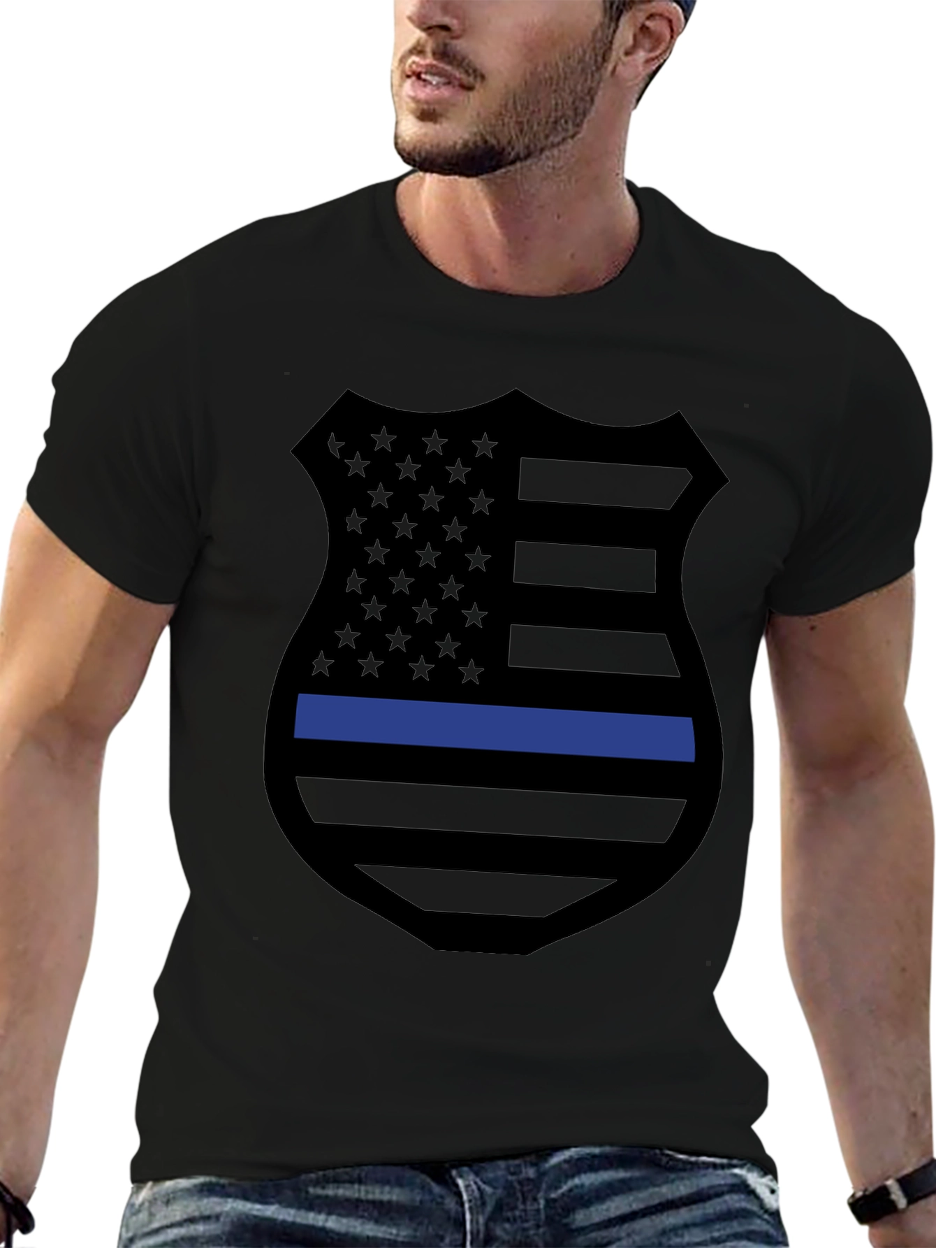 Thin Blue Line Shield Graphic Tee