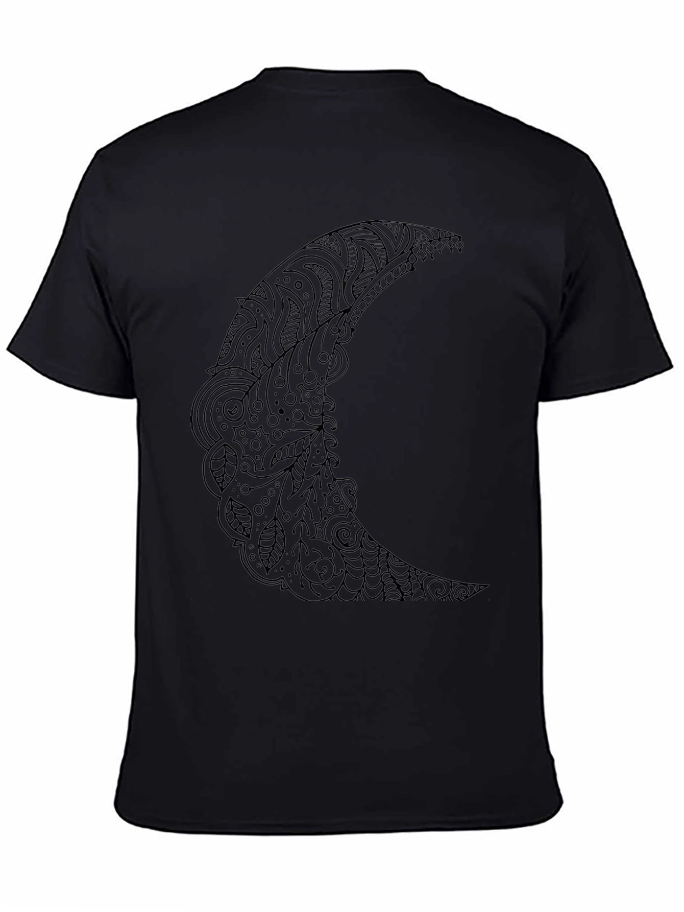 Black Moon Graphic Tee - Stylish Crescent Design