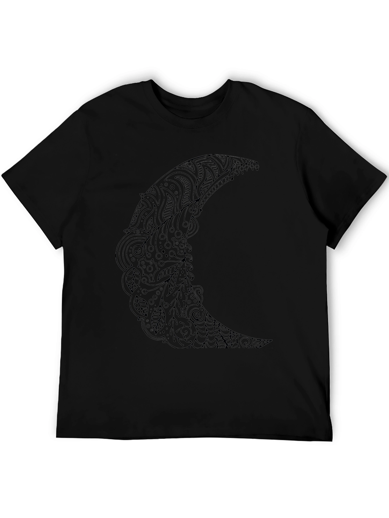 Black Moon Graphic Tee - Stylish Crescent Design