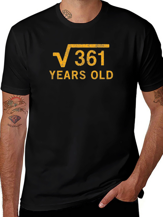 Funny 19th Birthday T-Shirt Root 361 Years Old Math Humor Tee