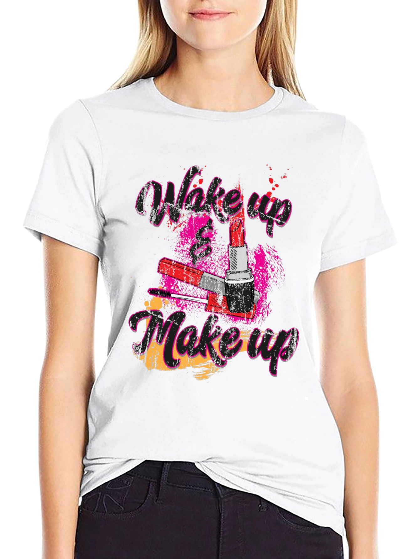 Wake Up Makeup Graphic Tee